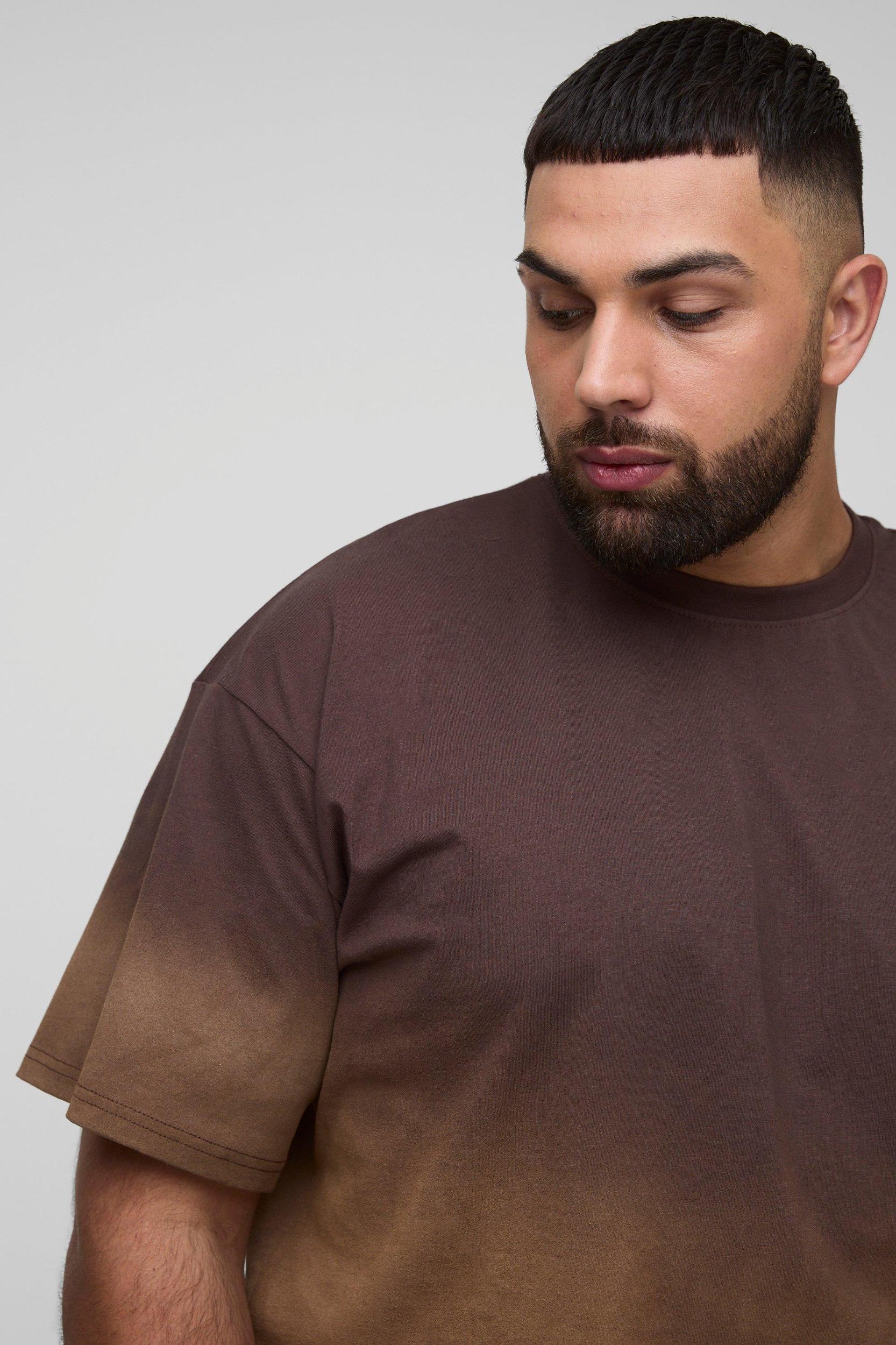 Plus Oversized Spray Wash T-shirt | boohooMAN USA Product Image