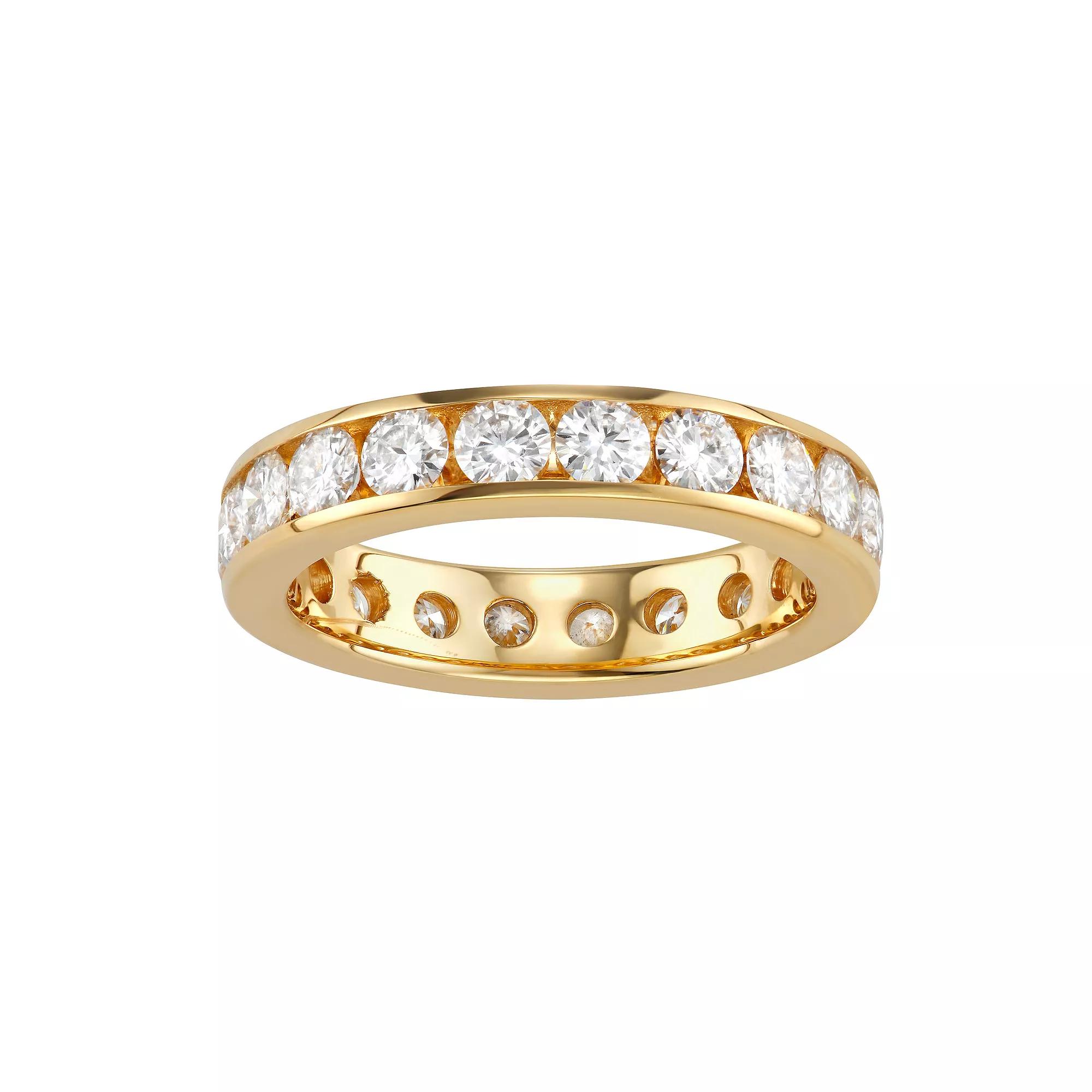 Charles & Colvard 14k Gold 2 Carat T.W. Lab-Created Moissanite Eternity Band, Women's, Size: 9, Yellow Product Image