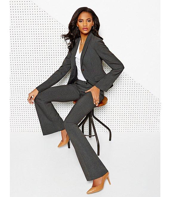 Calvin Klein Notch-Collar Long Sleeve Padded Shoulder Luxe Stretch Coordinating Jacket Product Image