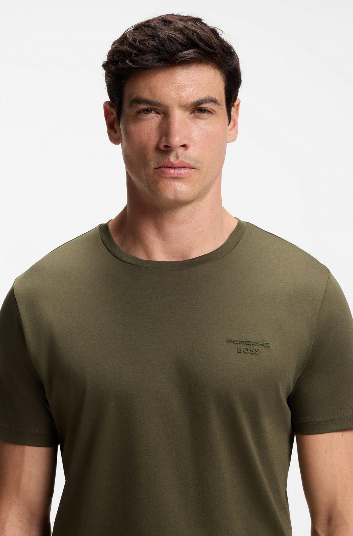 Porsche x BOSS mercerized-cotton T-shirt with reflective branding Product Image