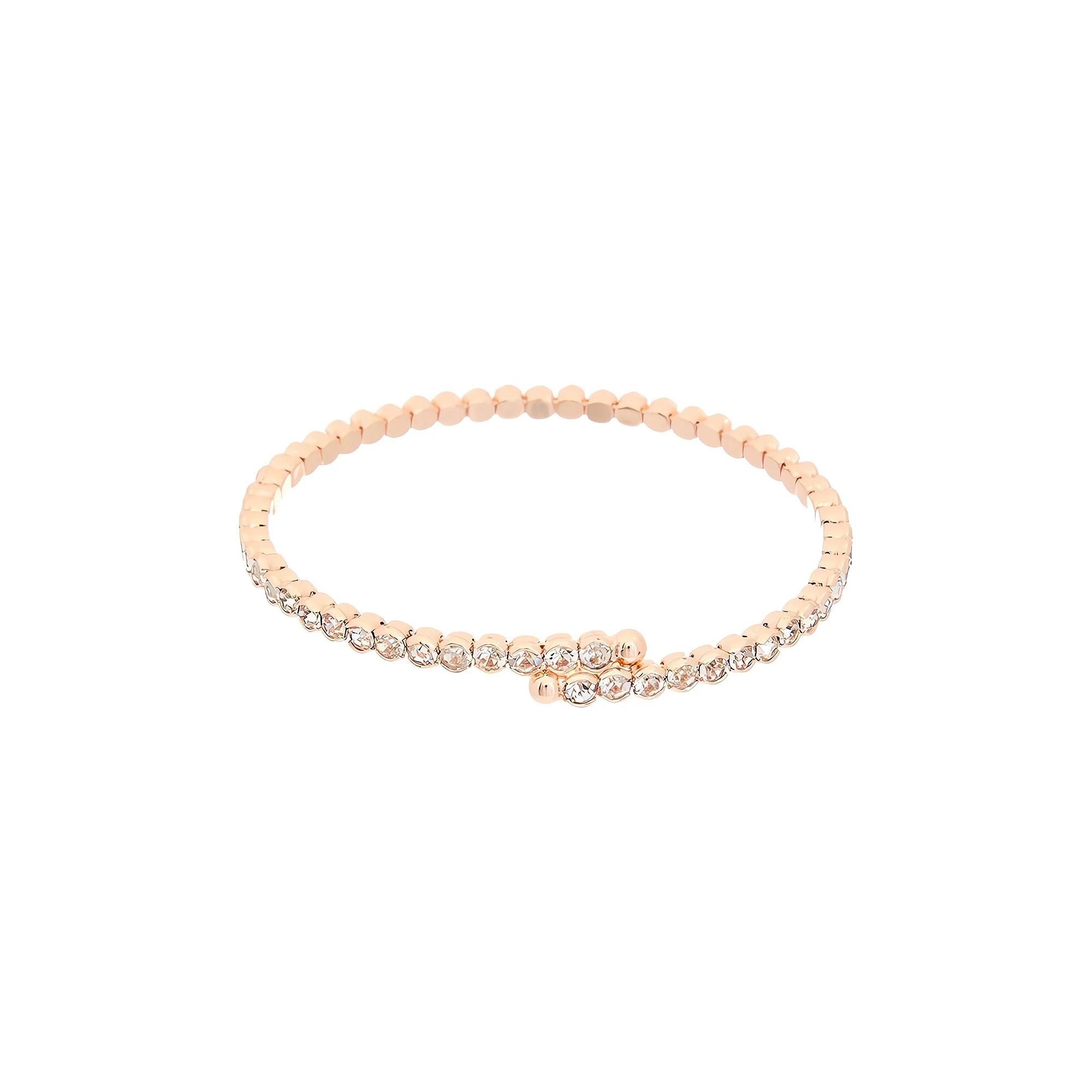 Juvell 18k Gold Plated Cubic Zirconia Bangle Bracelet, Womens, Pink Product Image