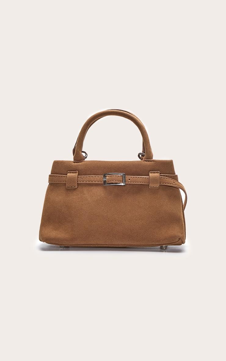 Tan Faux Suede Belt Detail Mini Cross Body Bag Product Image