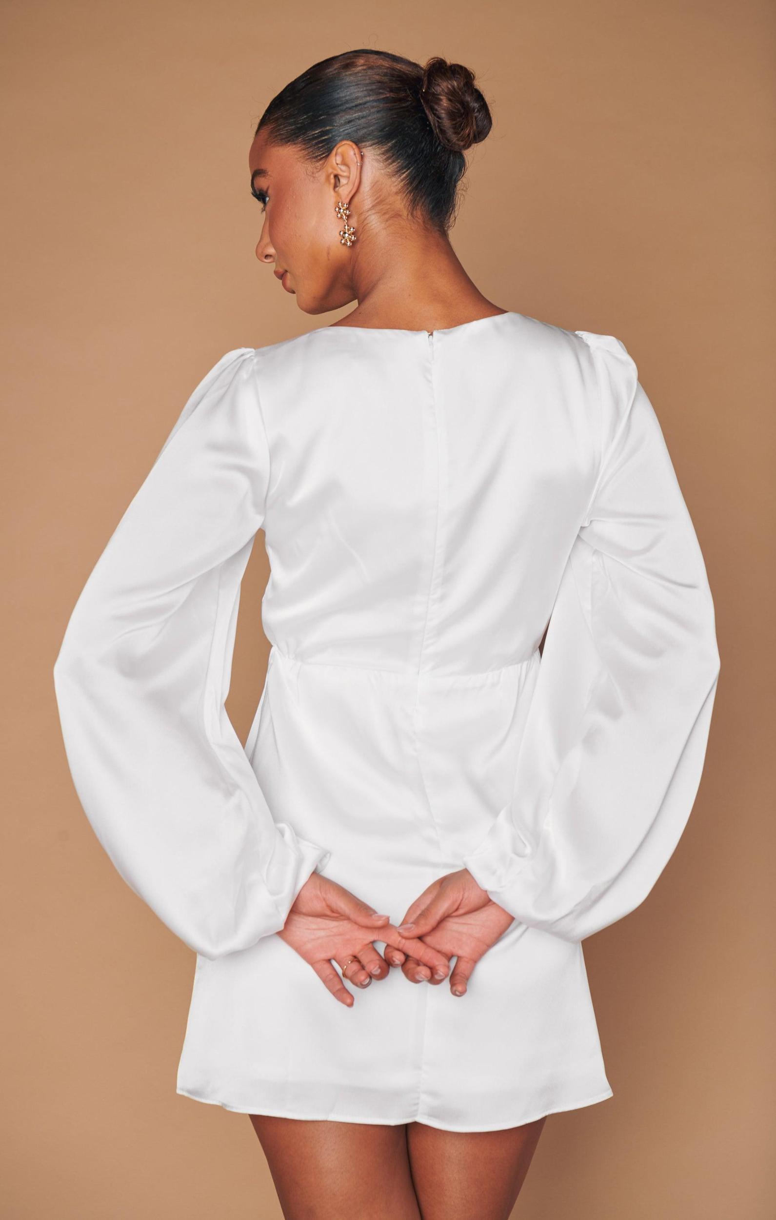 Rosetta Mini Dress ~ Ivory Luxe Satin Product Image