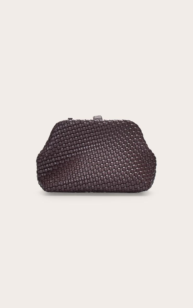 Premium Chocolate Oversized Hand Weave Clutch Bag Product Image