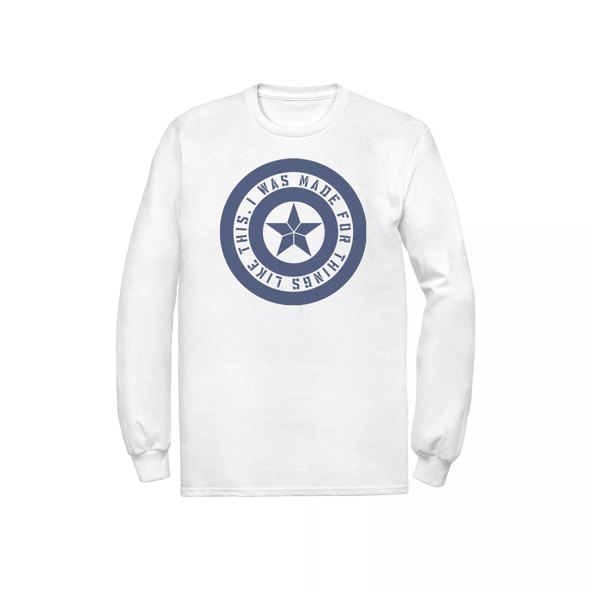Mens Marvel Avengers Endgame Shield Inspiration Long Sleeve Tee, Men's, Size: Medium, White Product Image