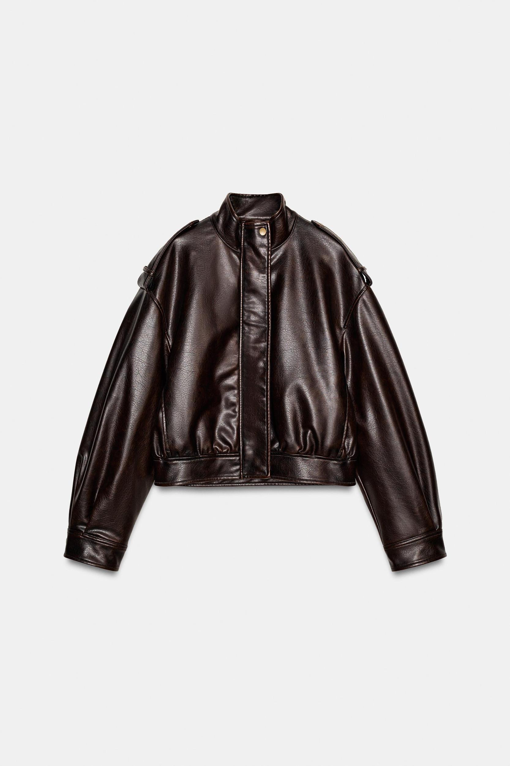 FAUX LEATHER JACKET WITH STRAPS Product Image