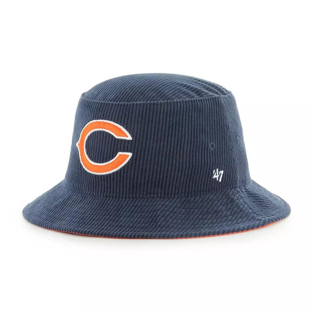 Men's '47 Navy Chicago Bears Thick Cord Bucket Hat,  Product Image