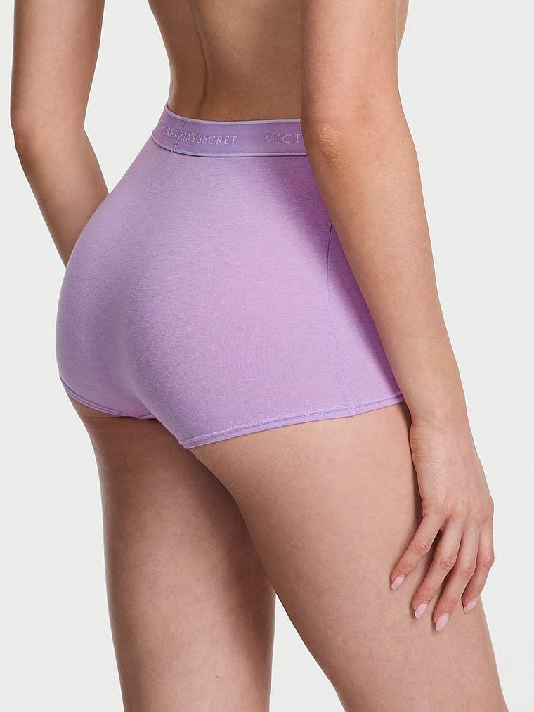 Logo Cotton High-Waist Boyshort Panty Product Image