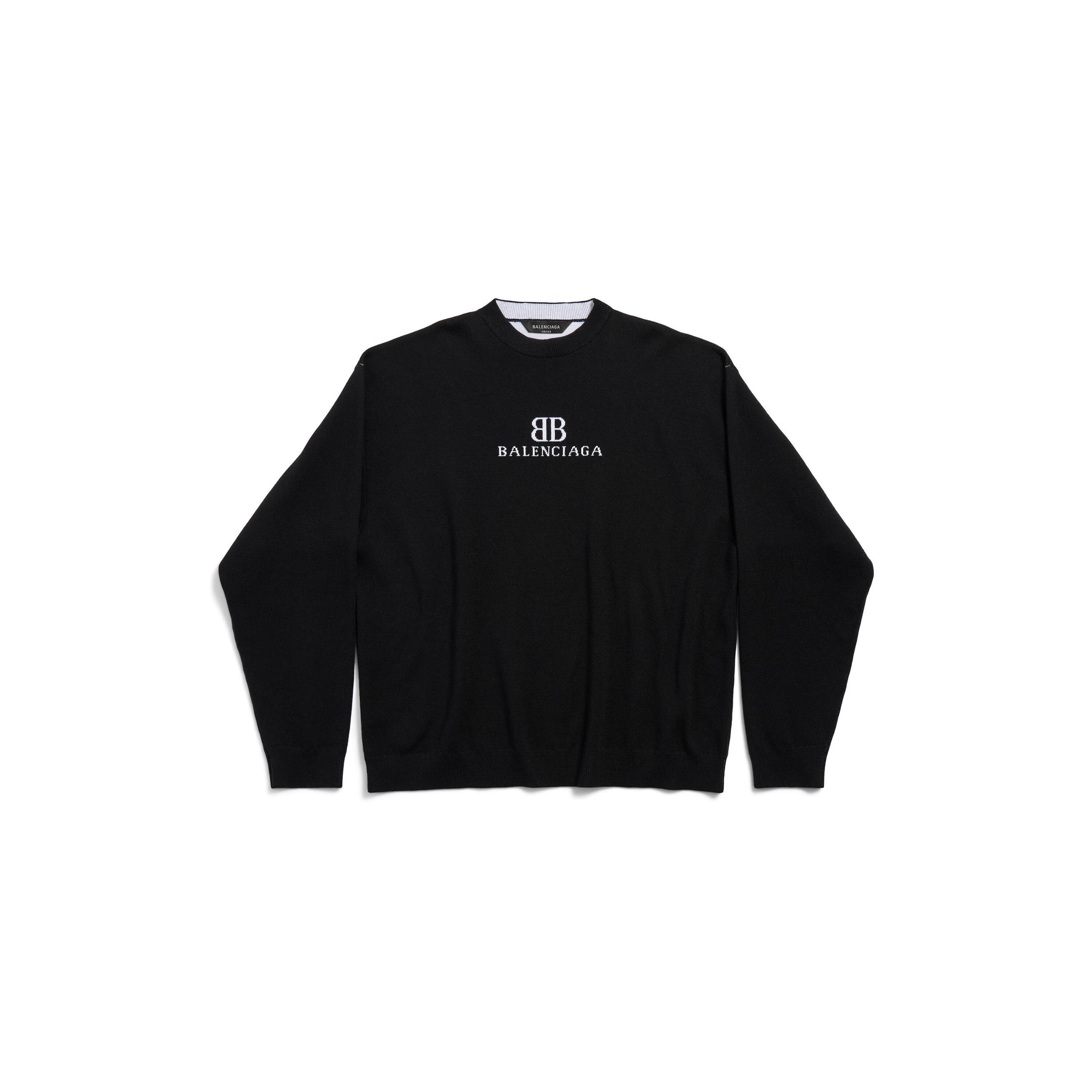 Men's Crewneck Sweater in Black/white Product Image