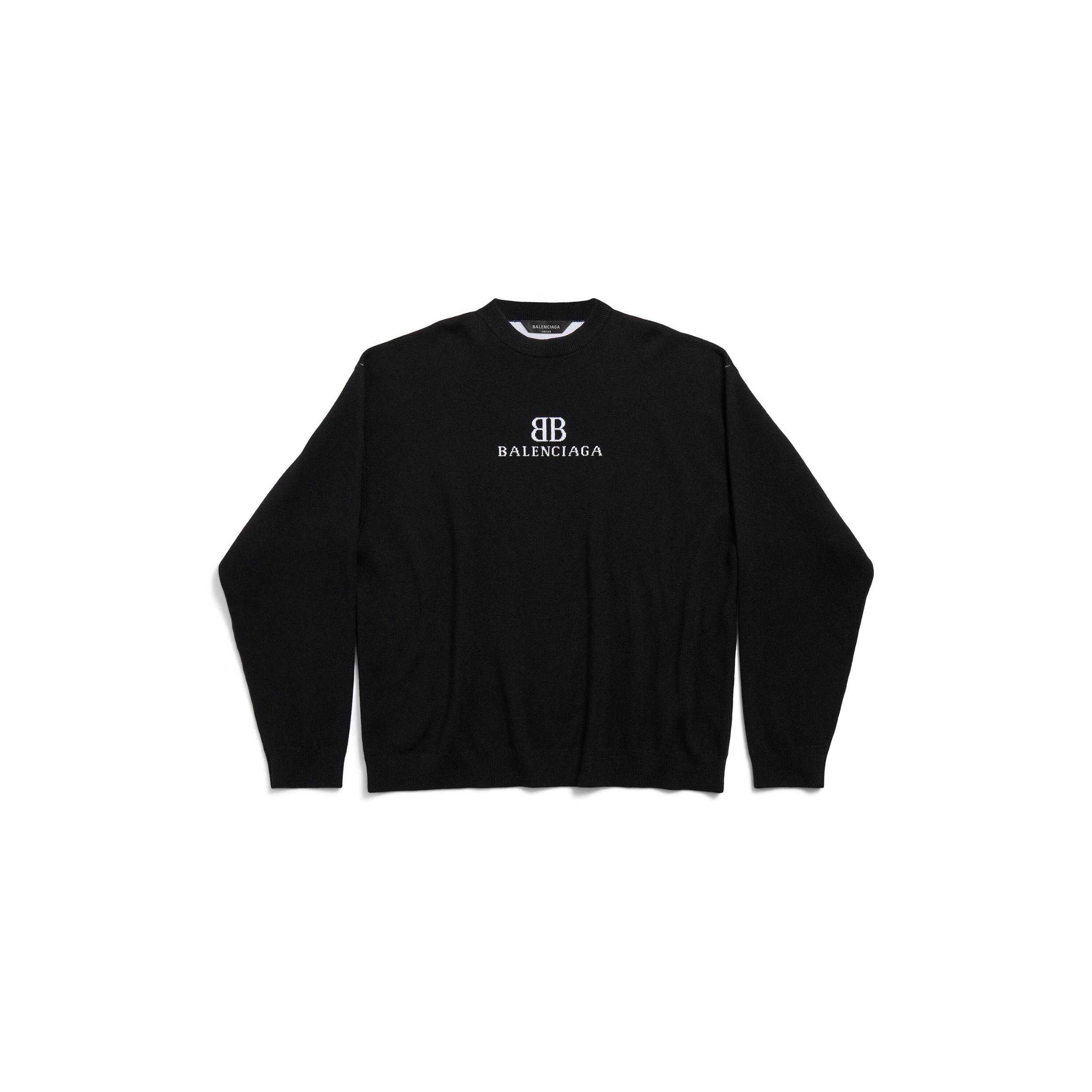 Men's Crewneck Sweater in Black/white Product Image
