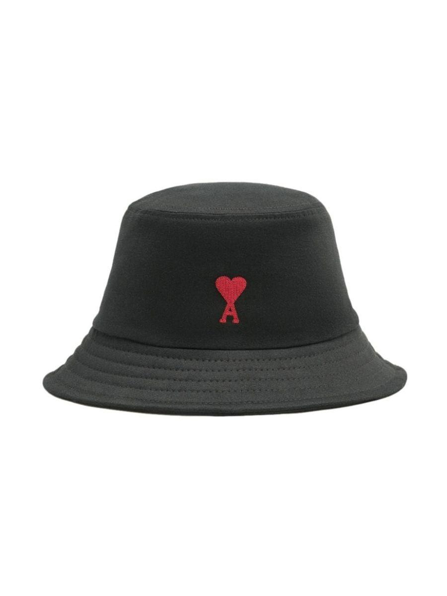 AMI ALEXANDRE MATTIUSSI Ami Paris Ami Paris De Coeur Cotton Bucket Hat In Black Product Image