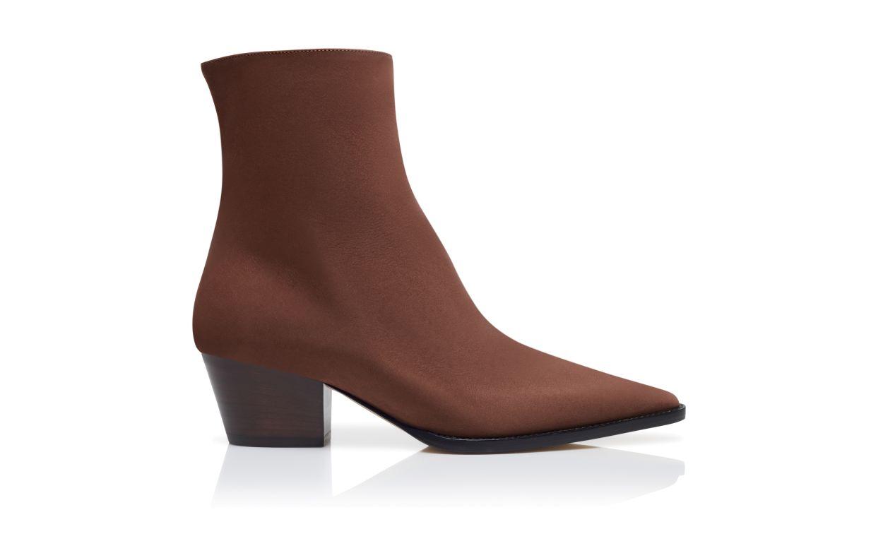 ALIERA Brown Nubuck Ankle Boots  Product Image