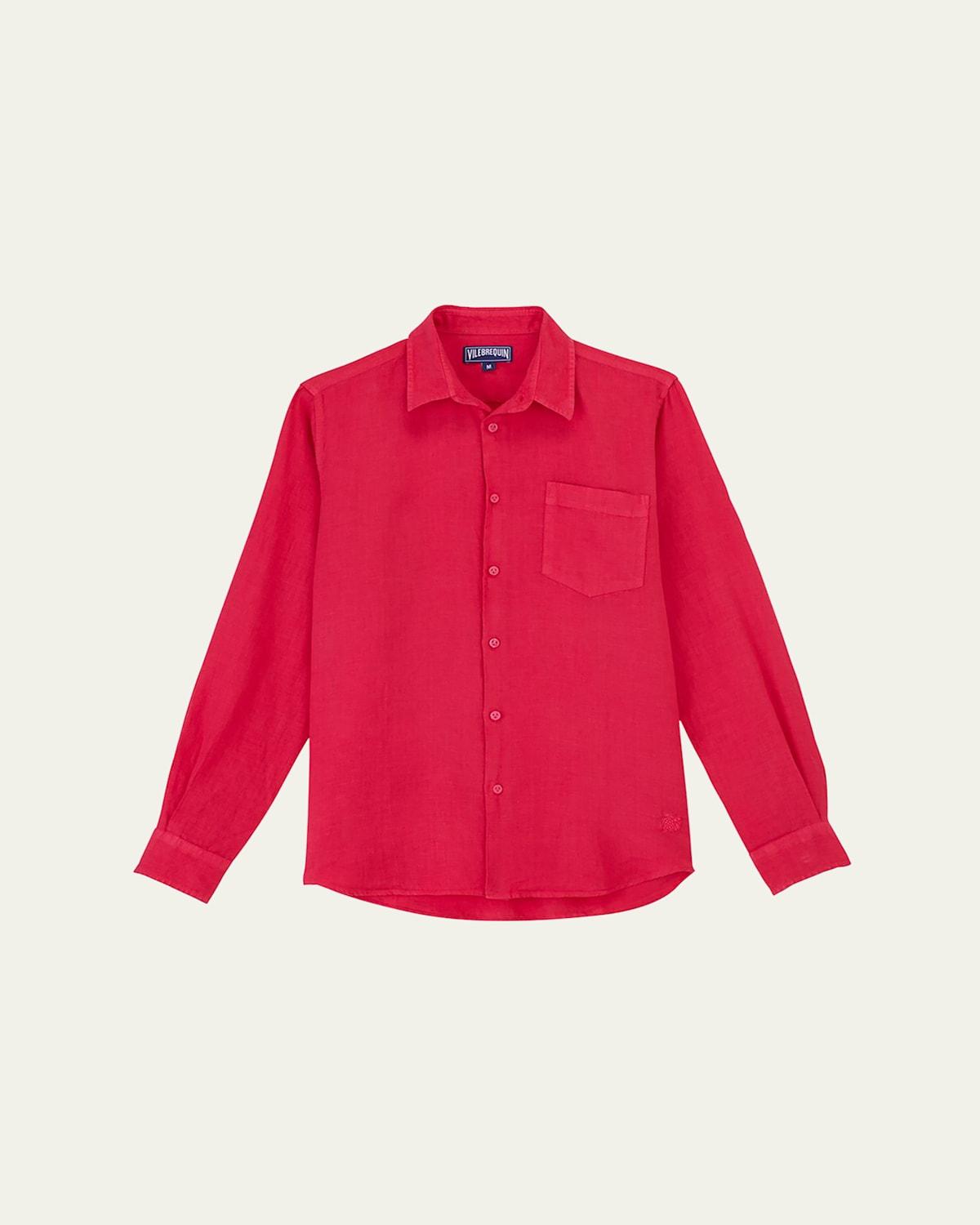 Mens Caroubis Linen Button-Front Shirt Product Image