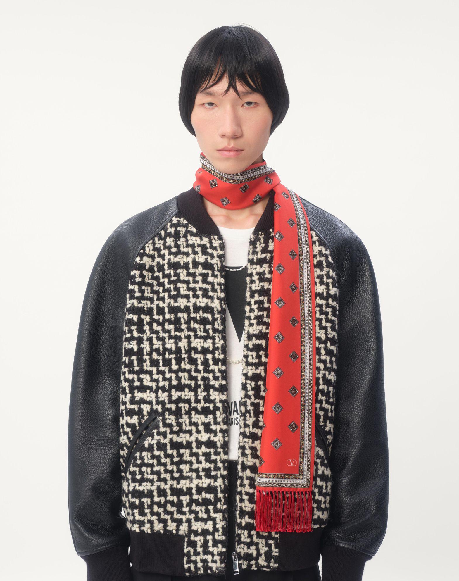 Chamber Silk Bandeau Scarf With Fringe Product Image