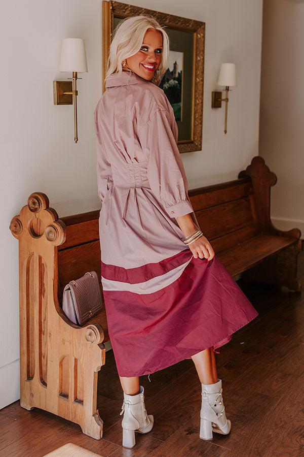 Hopeless Romantic Button Down Midi in Dusty Purple Product Image