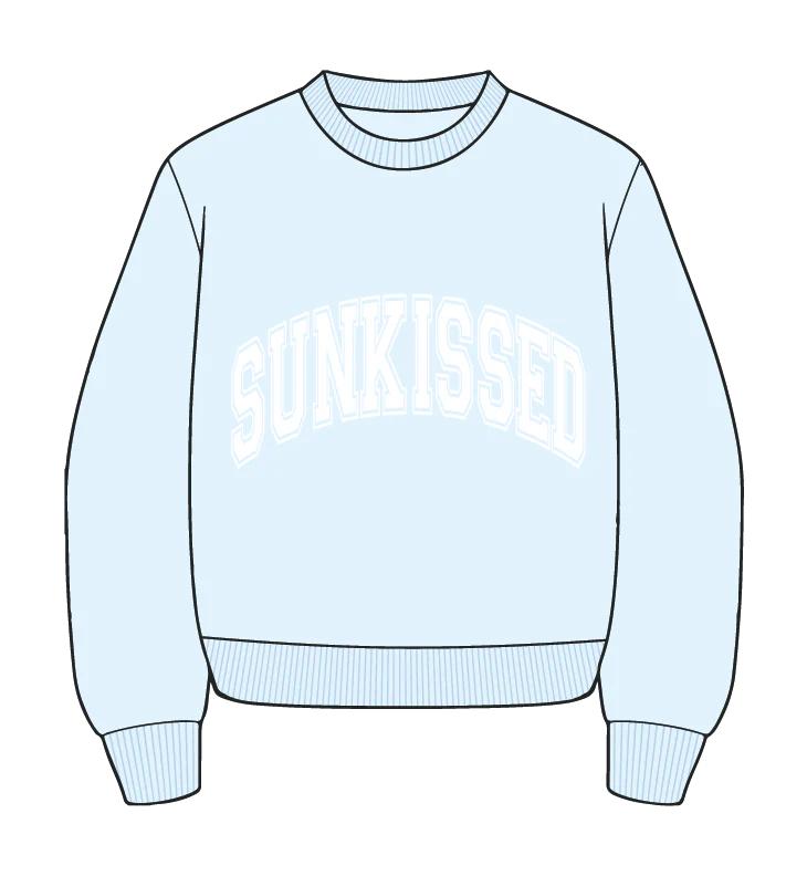 Sunkissed Collegiate Embroider Oversized Crewneck Sweatshirt Product Image