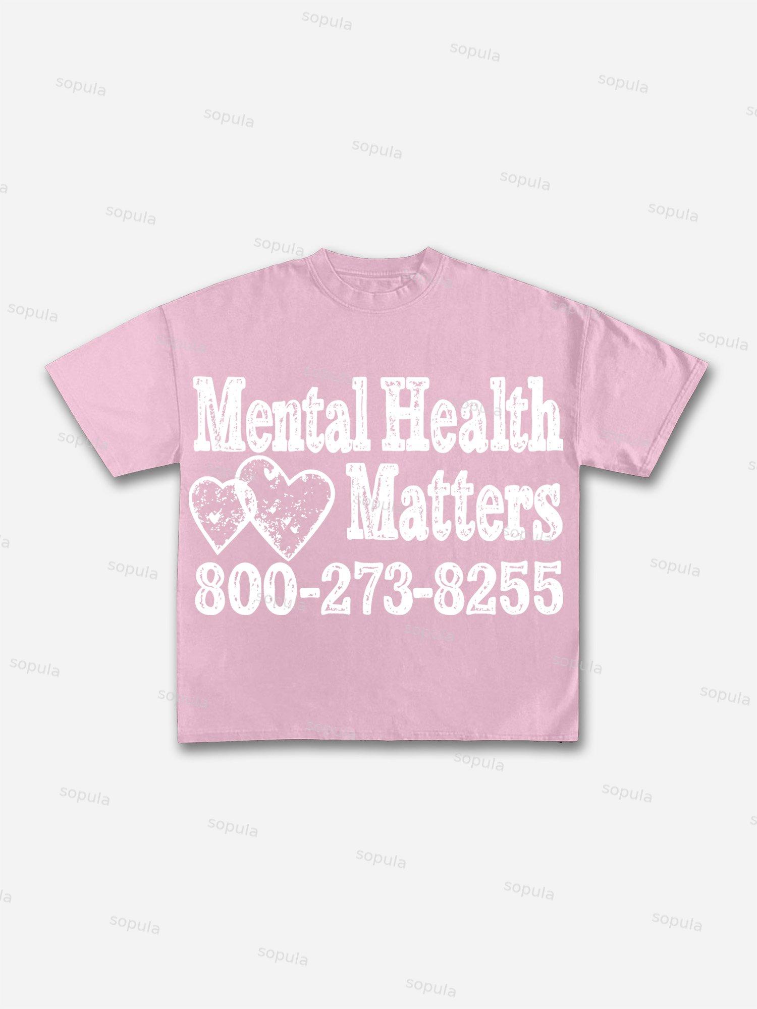 Mental Health Matters Graphic Print Cotton T-shirt Product Image