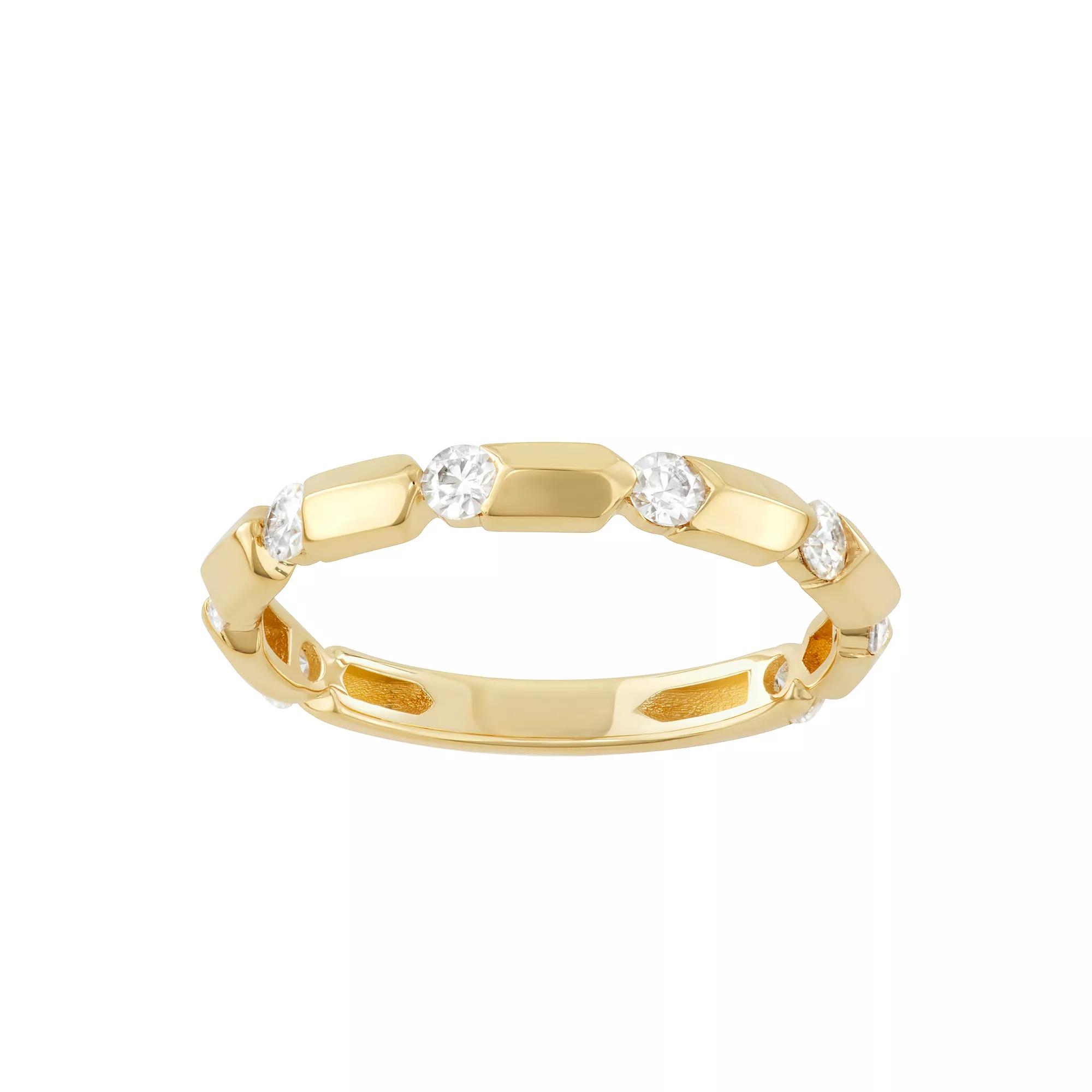 Charles & Colvard 14k Gold 1/4 Carat T.W. Lab-Created Moissanite Stackable Band, Women's, Size: 7, 14k White Gold Product Image