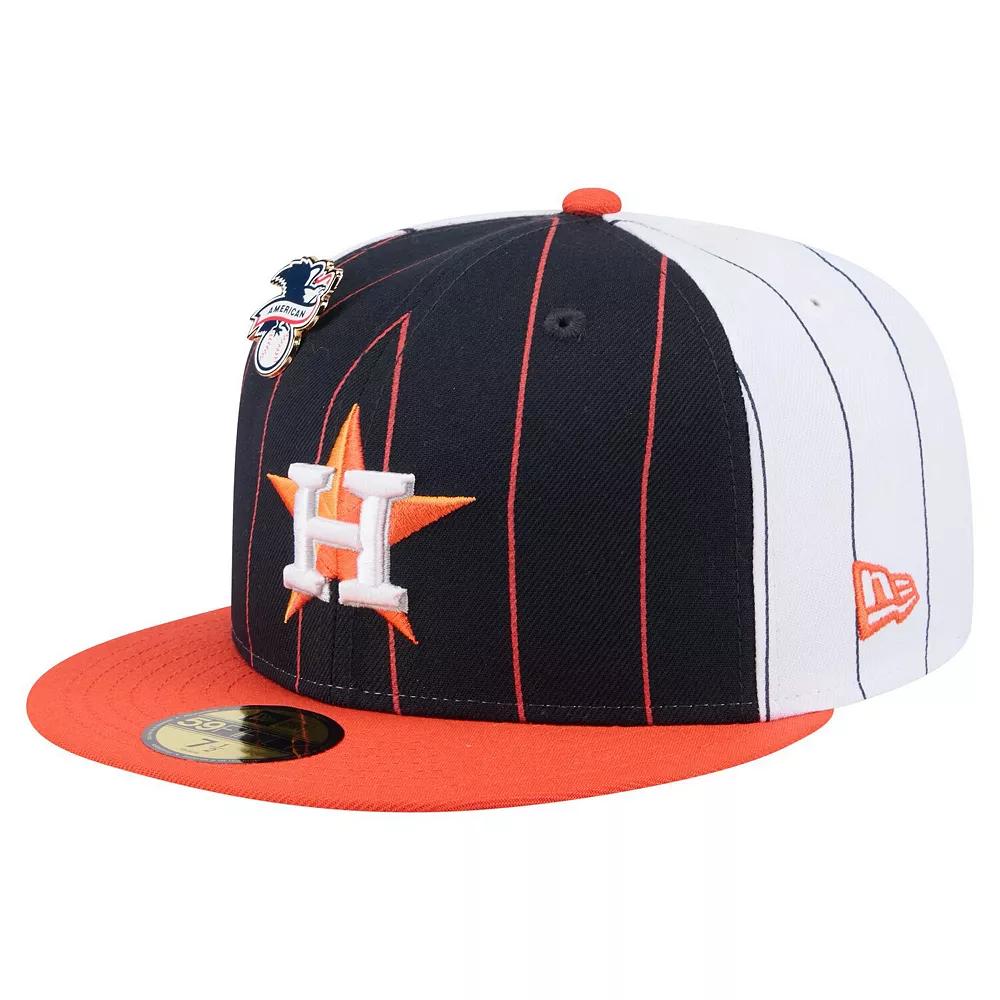 Men's New Era Navy Houston Astros Pinstripe 59FIFTY Fitted Hat,  Product Image