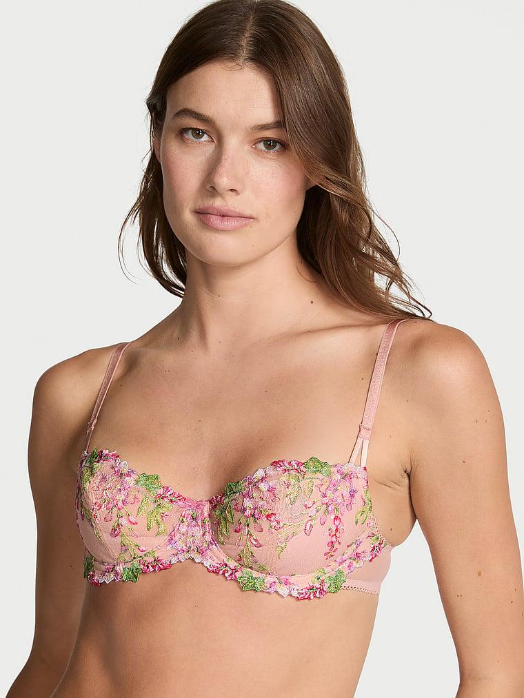 Wicked Unlined Wisteria Embroidery Balconette Bra Product Image