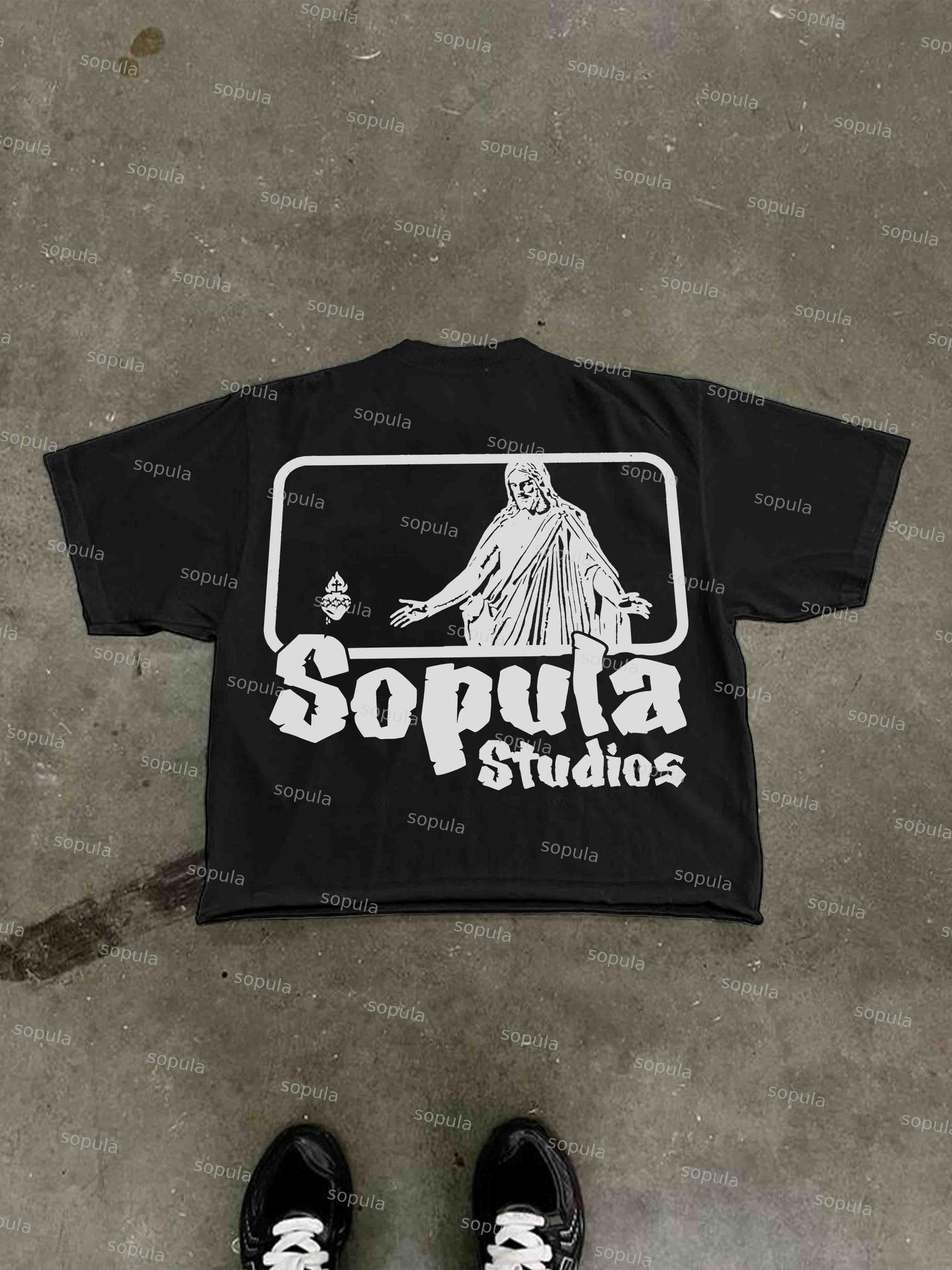 Vintage Jesus God Shows You Signs Print Graphic Cropped T-shirt Product Image