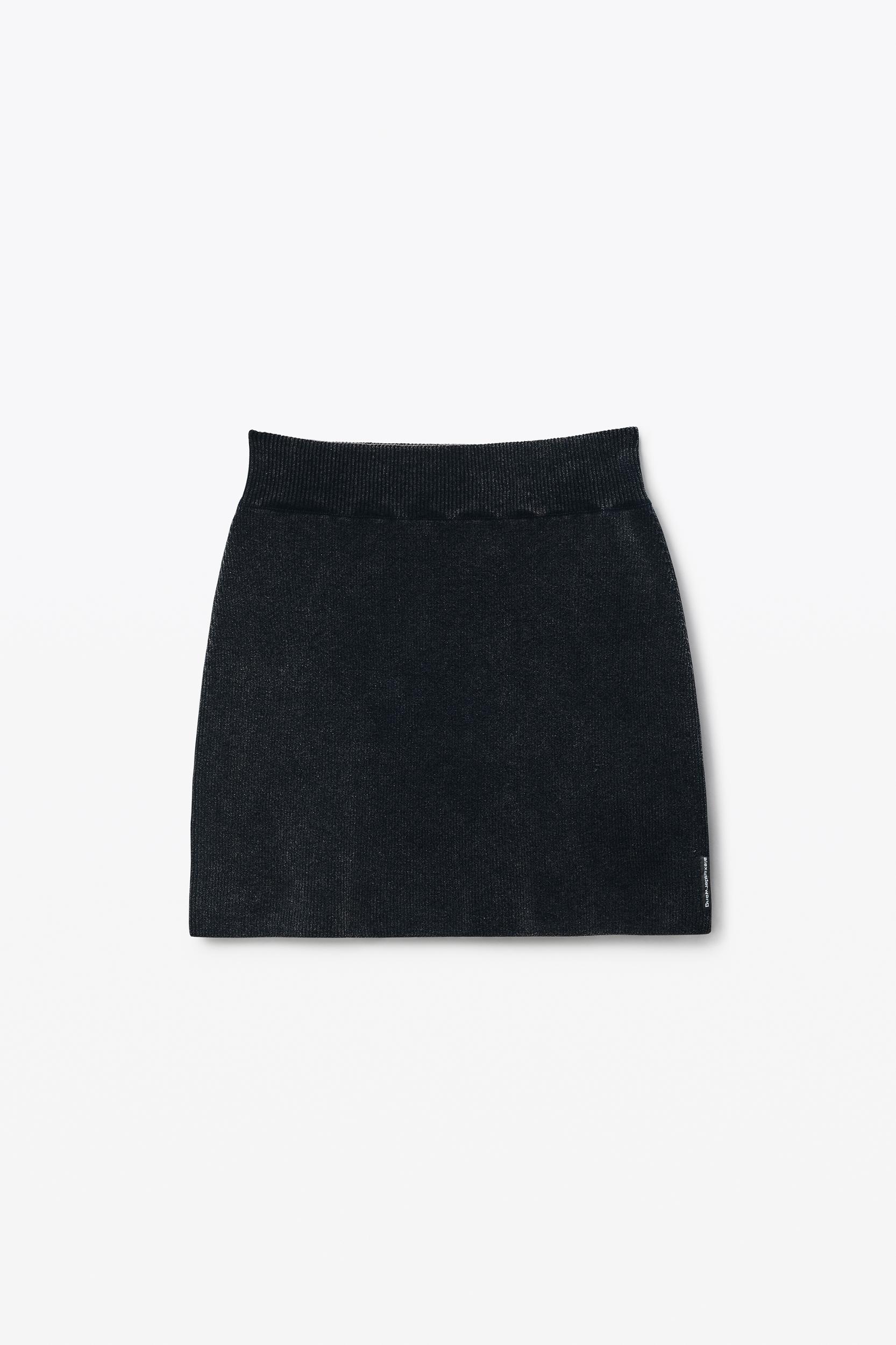 Black Cotton-blend Chenille Miniskirt Product Image