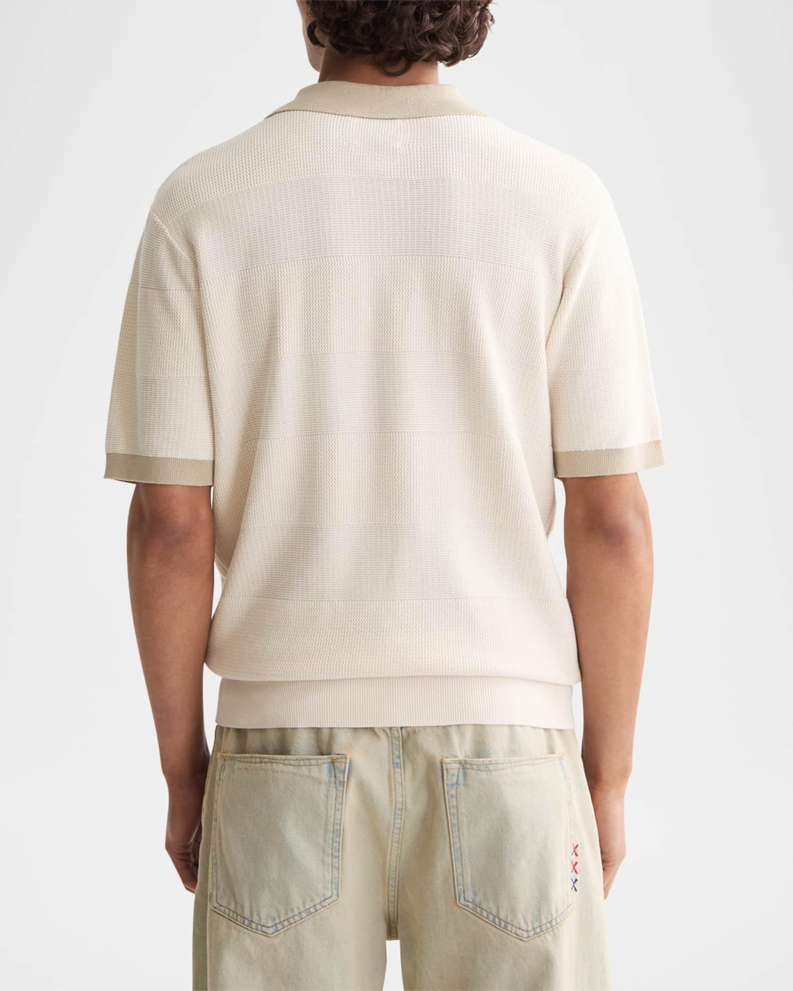 Men's Cotton Texture Knit Polo Shirt  Product Image