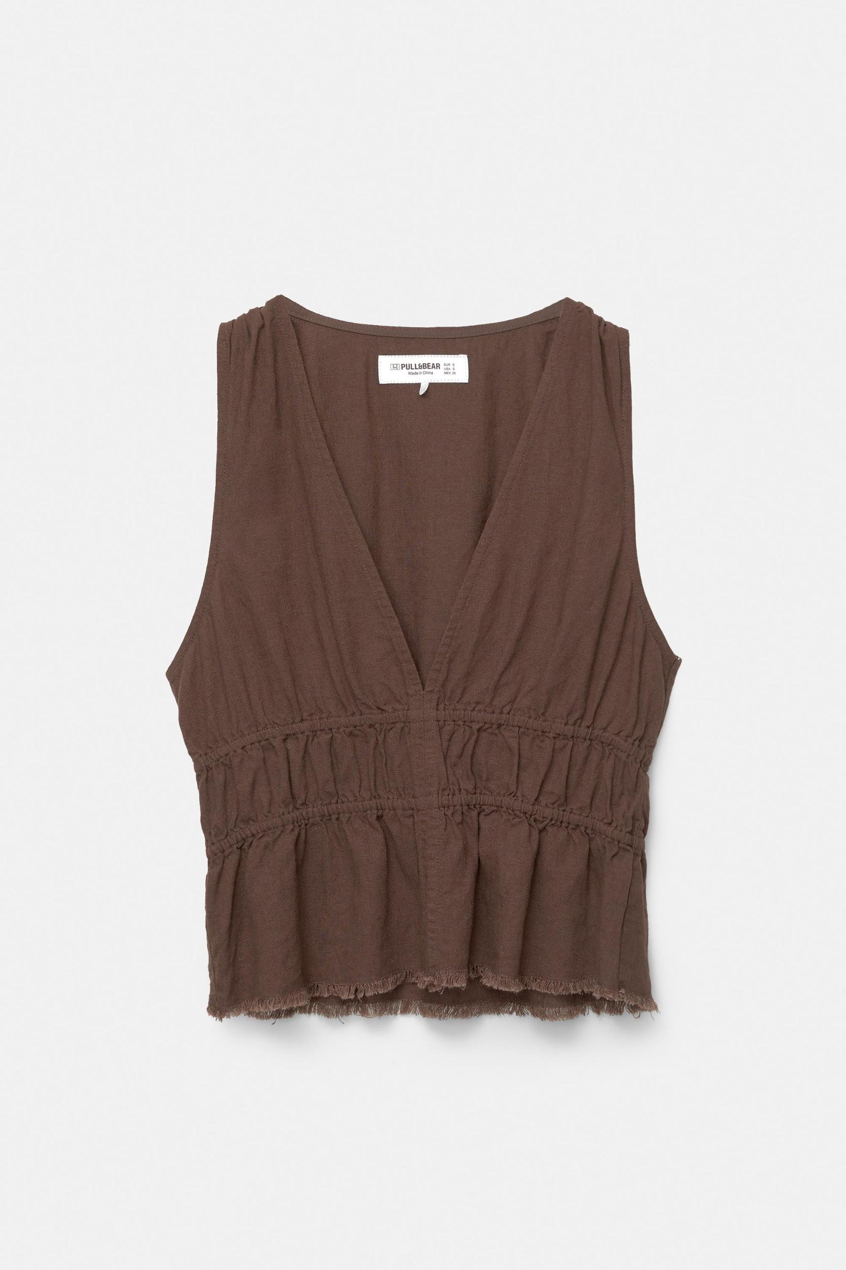 Rustic linen blend top Product Image