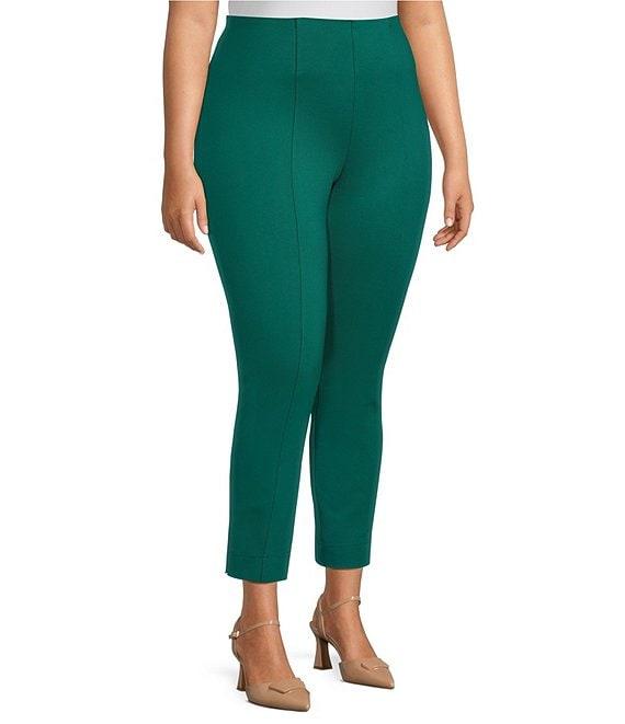Slim Factor by Investments Plus Size Stretch Ponte Knit No-Waist Ankle Pants Product Image
