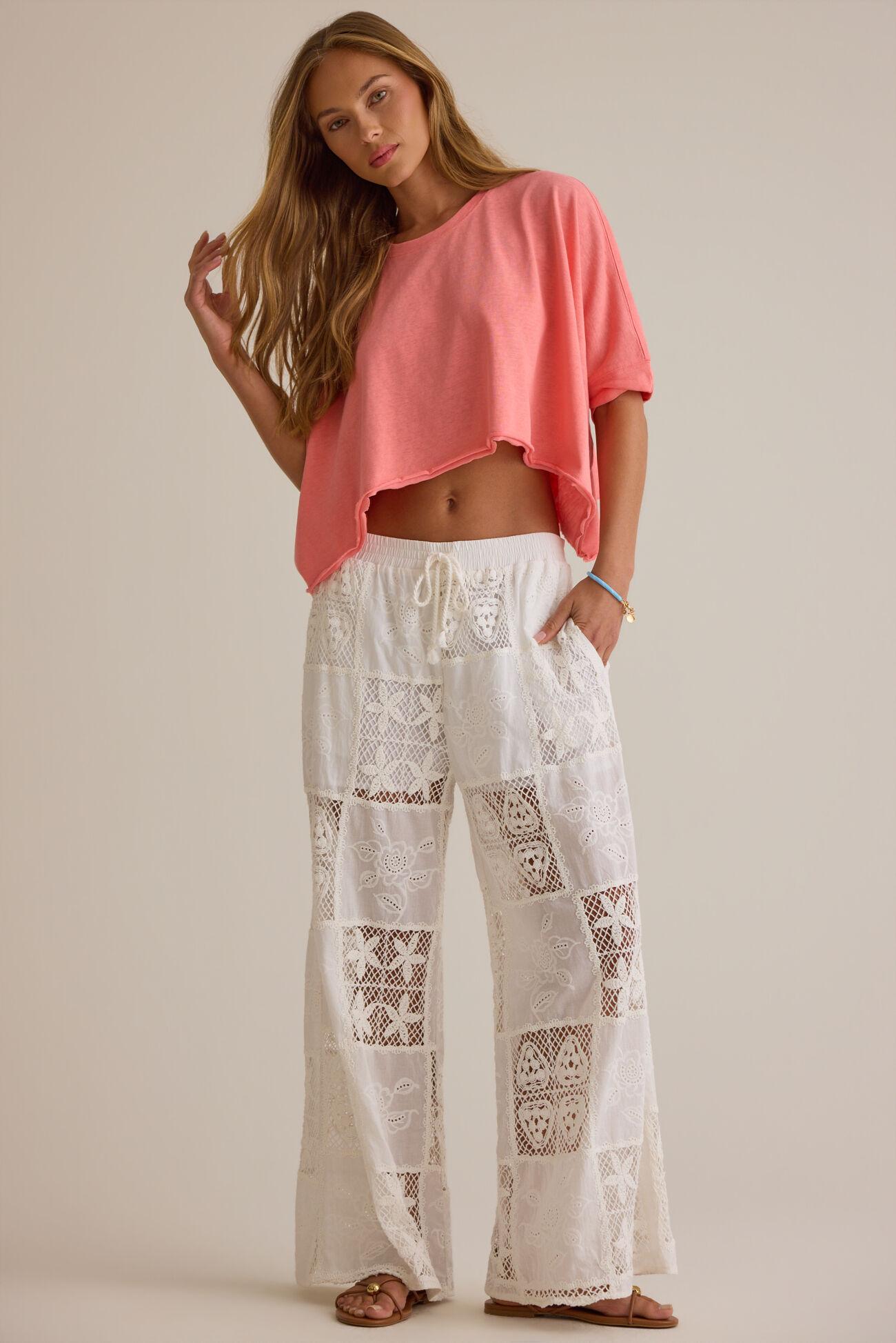 Hibiscus Patchwork Crochet Pant Product Image