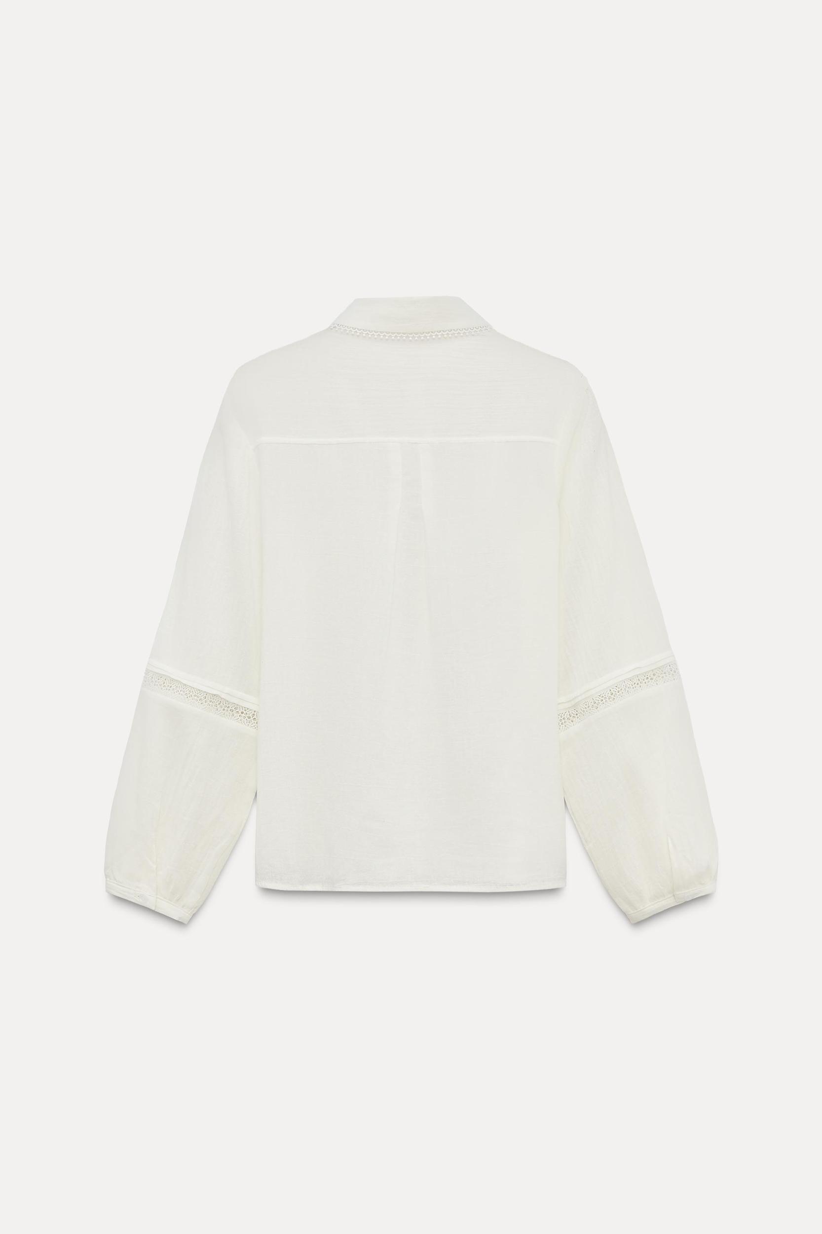 PINTUCK AND LACE BLOUSE Product Image