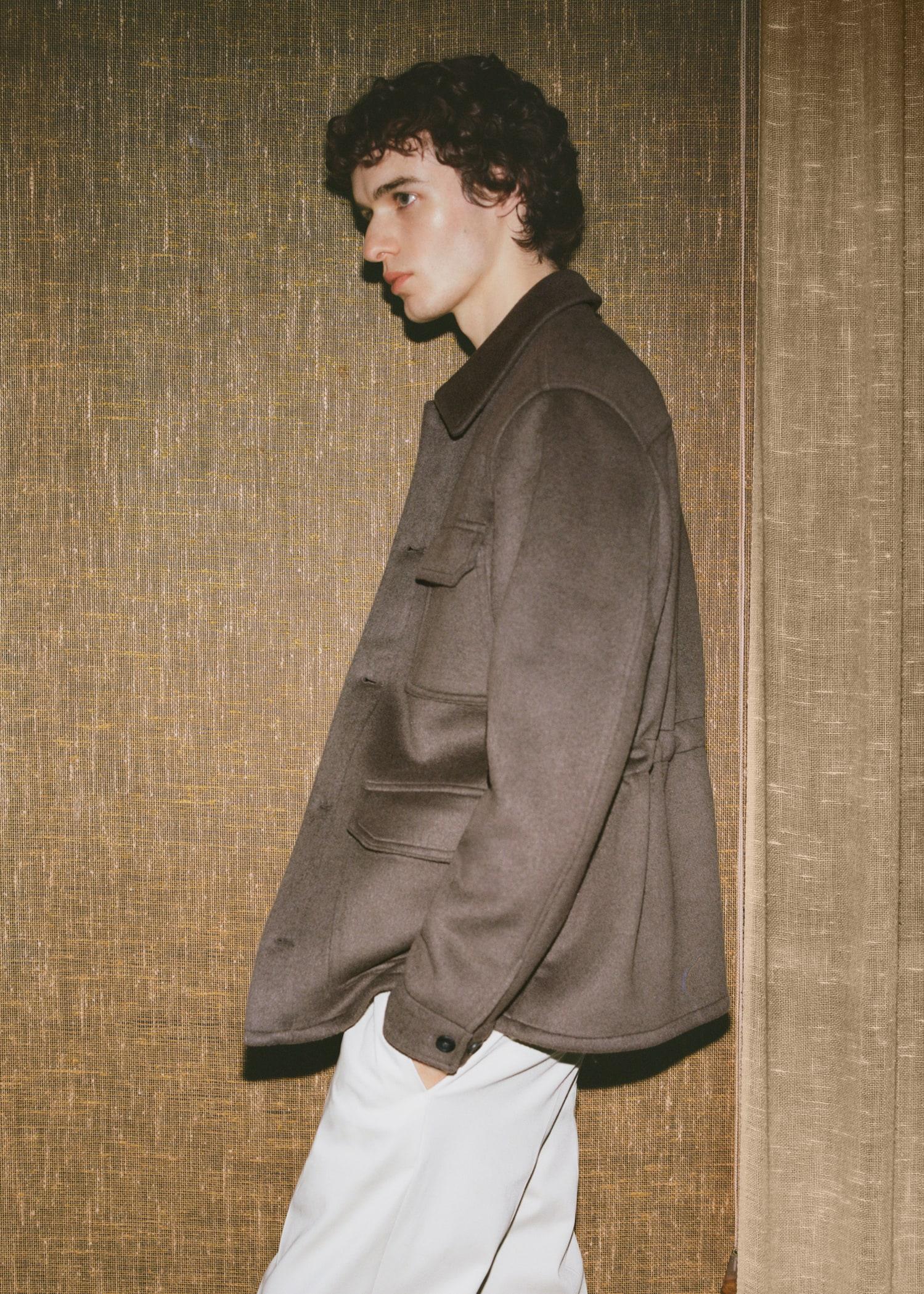 Wool-blend flannel overshirt - Men | MANGO USA Product Image