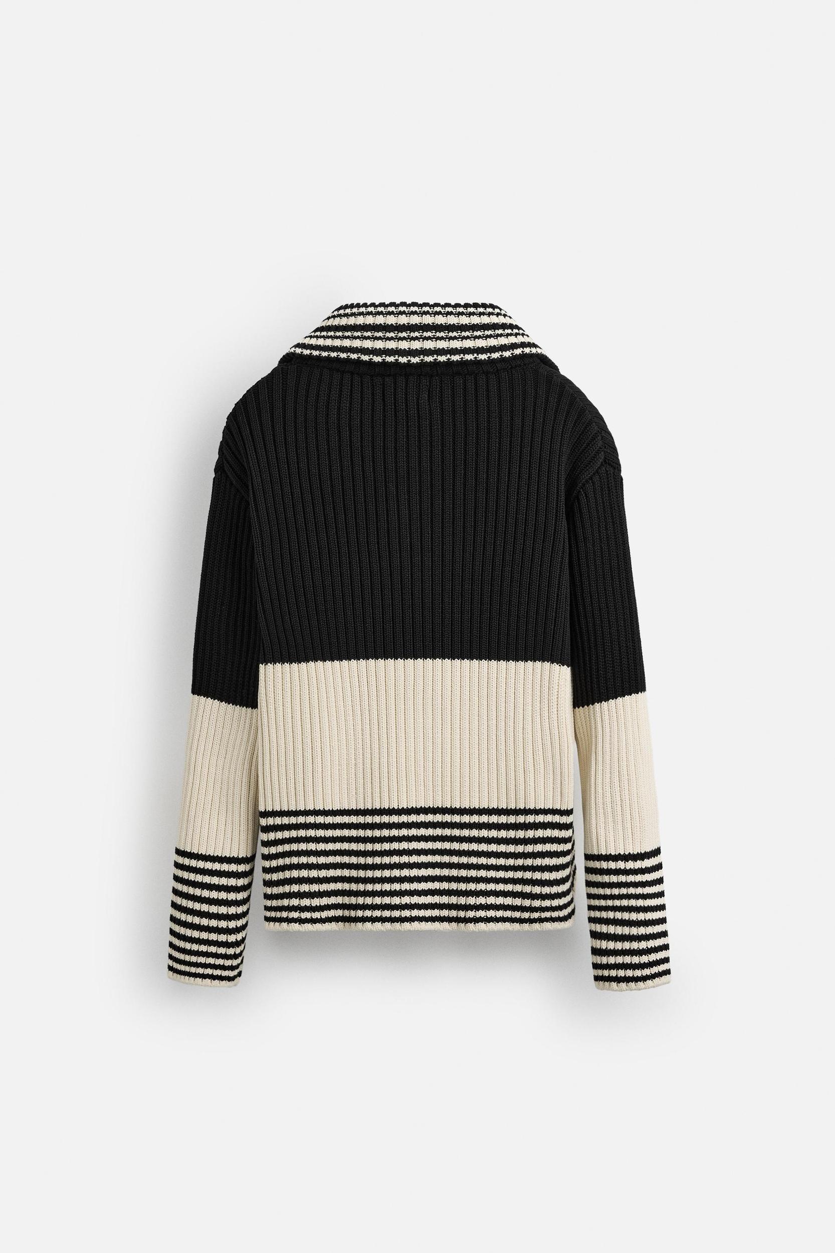 LIMITED EDITION STRIPED ZIP NECK SWEATER Product Image