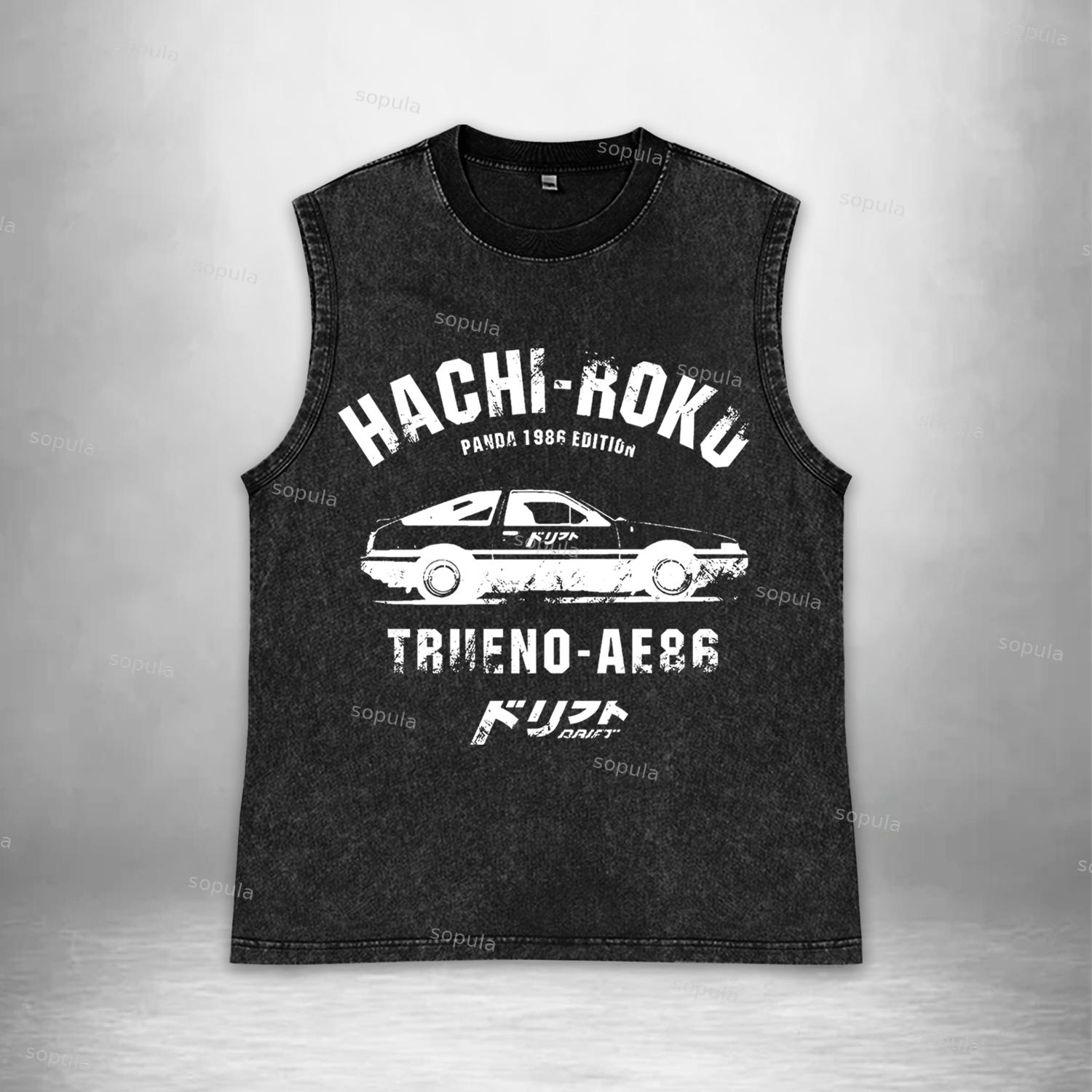 Vintage Hachiroku Ae86 Japanese Car Art Acid Washed Tank Product Image