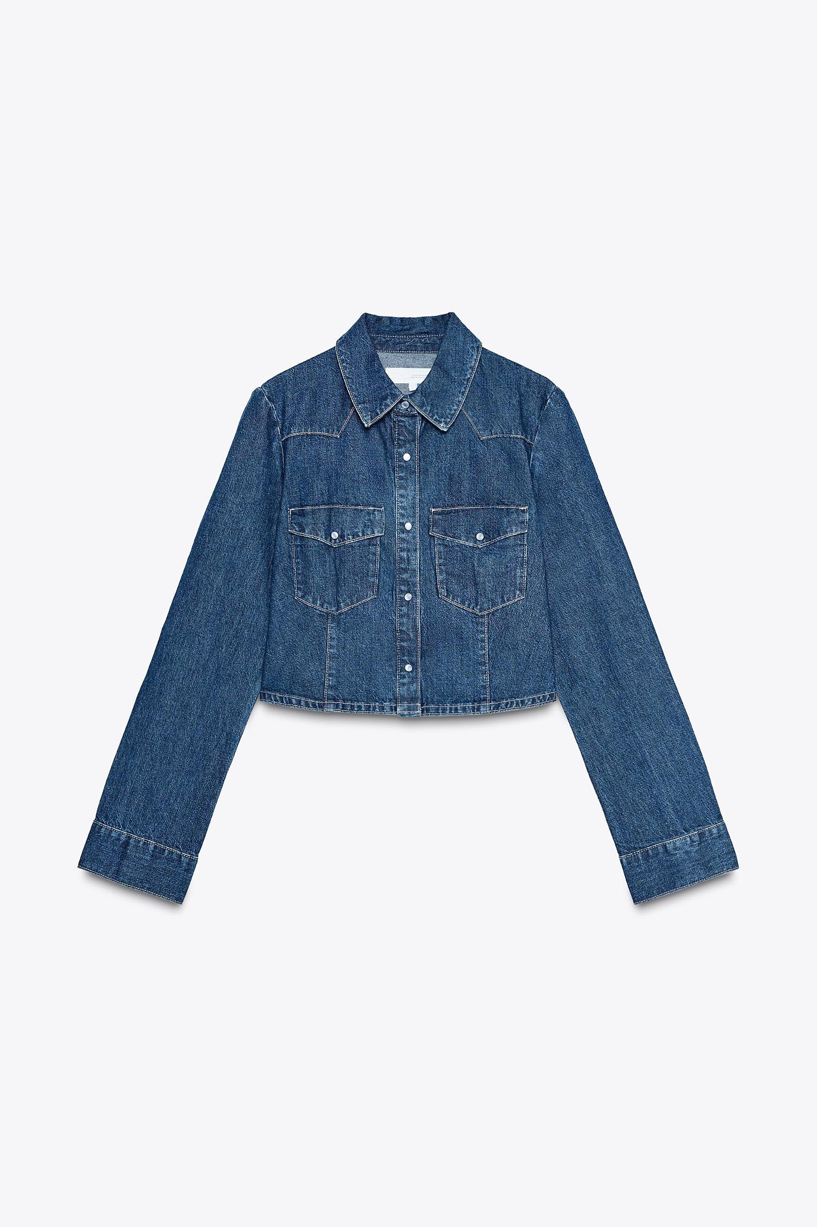 TRF CROP DENIM SHIRT Product Image