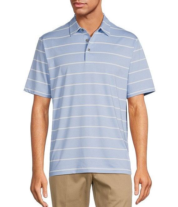 Roundtree & Yorke Performance The Fairway Short Sleeve Stripe Polo Shirt Product Image