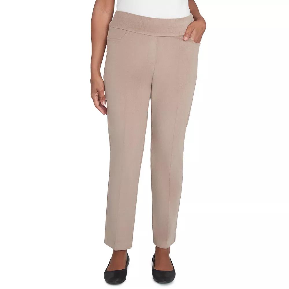 Women's Alfred Dunner Classic Balanced Short Mid-Rise Pants, Size: 12 Short, Fawn Product Image