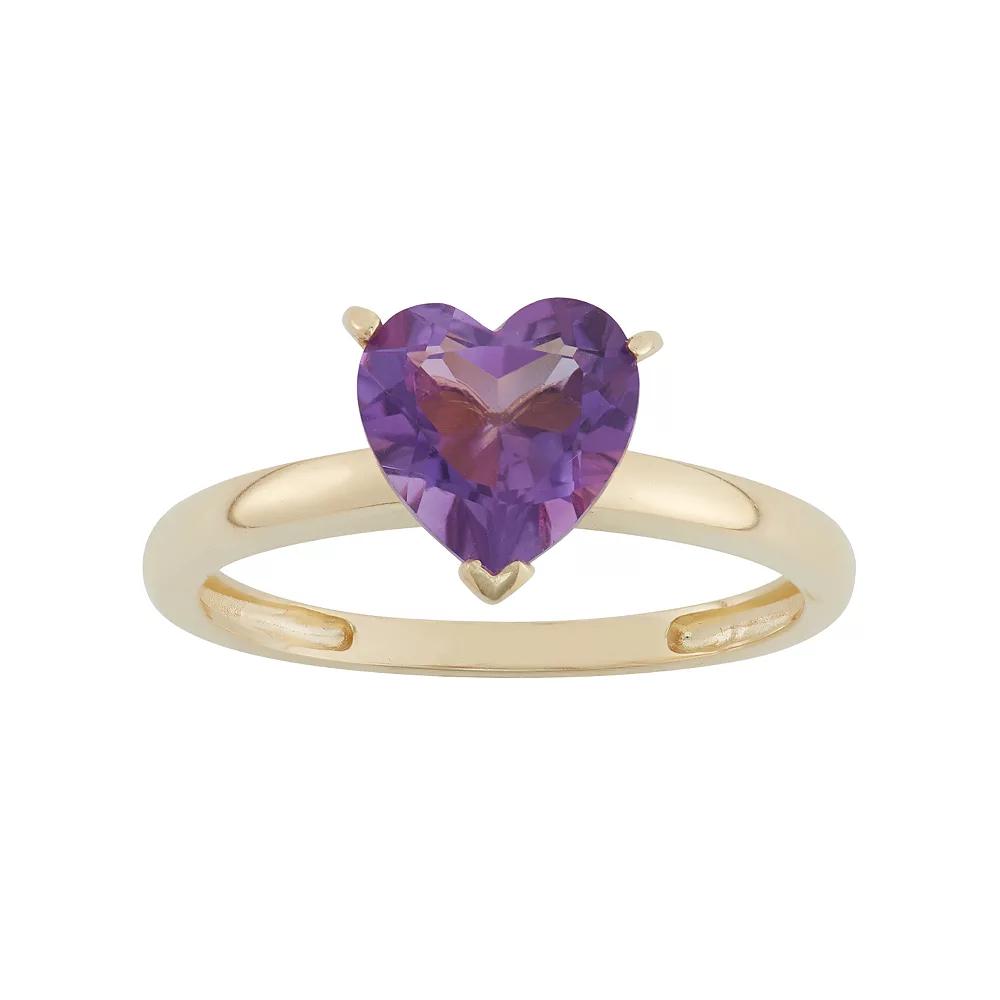 Designs by Gioelli Amethyst 10k Gold Heart Ring, Women's, Size: 9, Purple Product Image