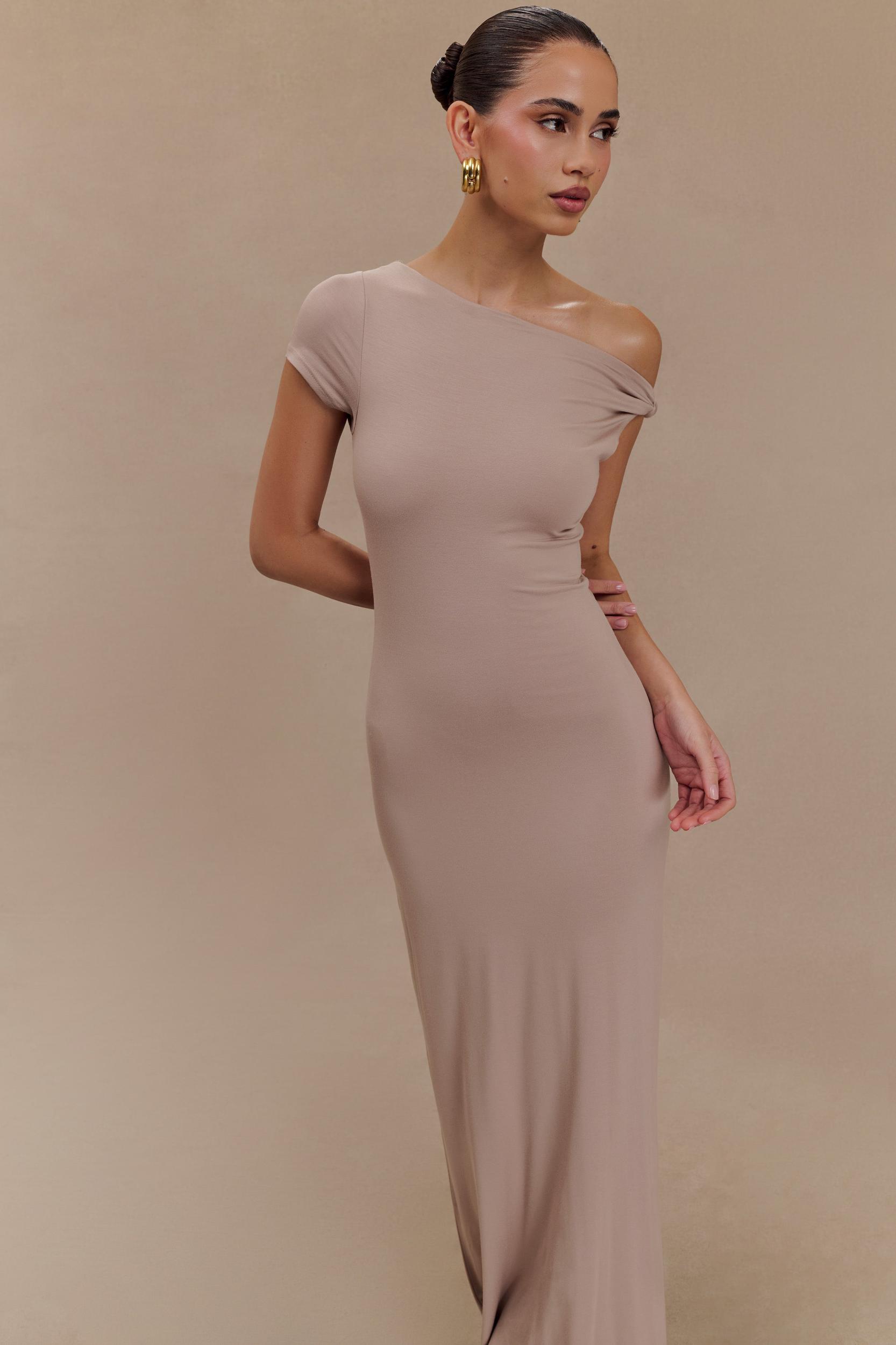 Tamsin Short Sleeve Modal Maxi Dress - Mushroom Product Image