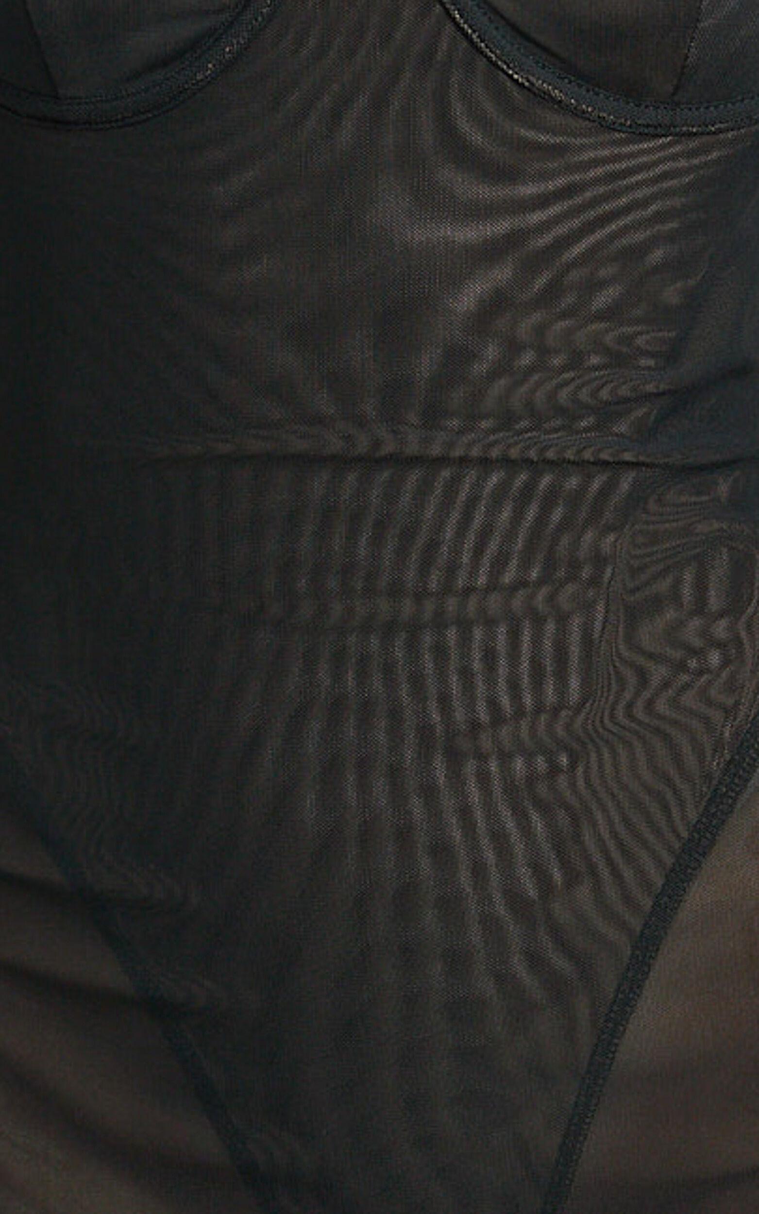 Laney Maxi Dress - Mesh Sweetheart Neck Bodycon Dress in Black Product Image