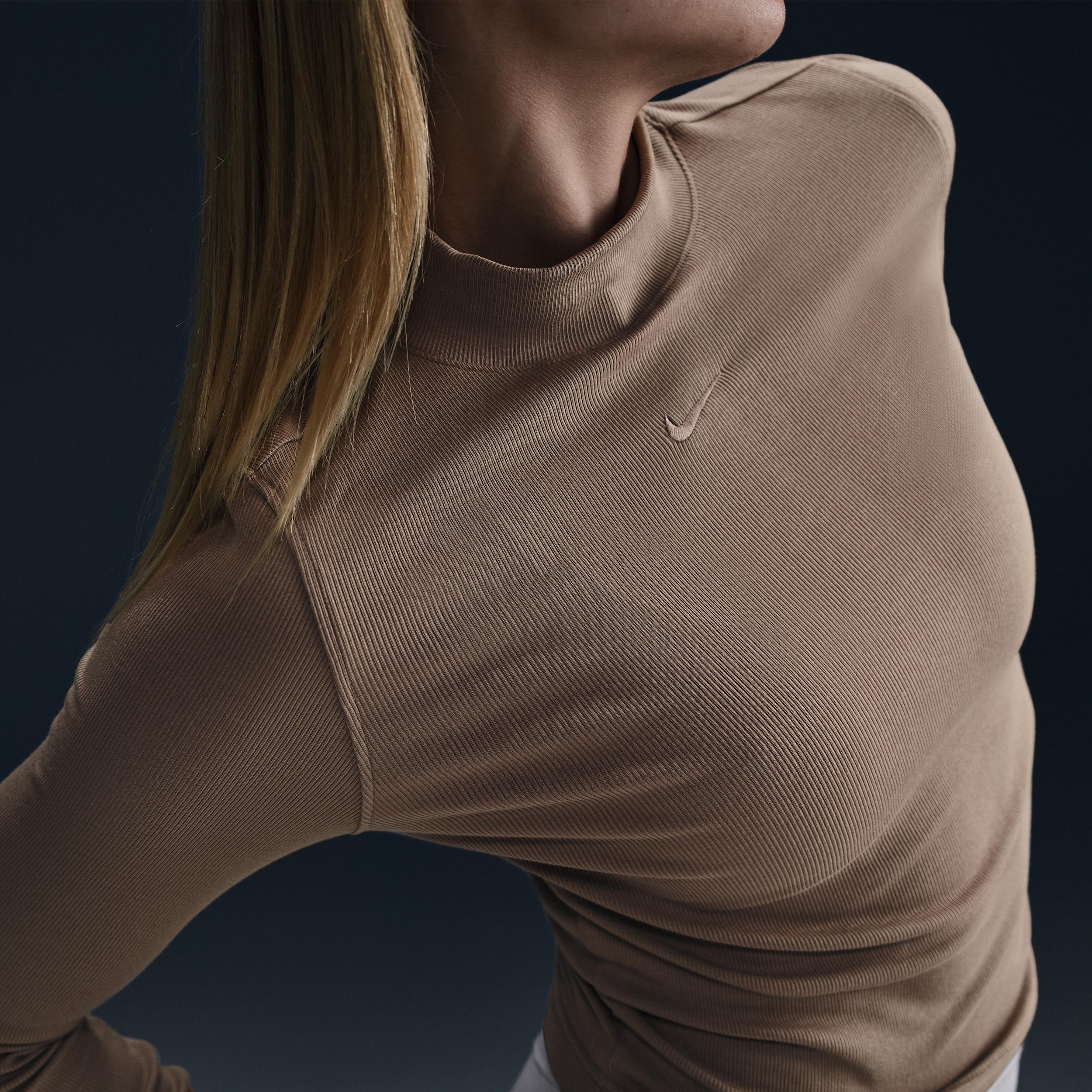 Nike Sportswear Essential Women's Ribbed Mock-Neck Long-Sleeve Top Product Image