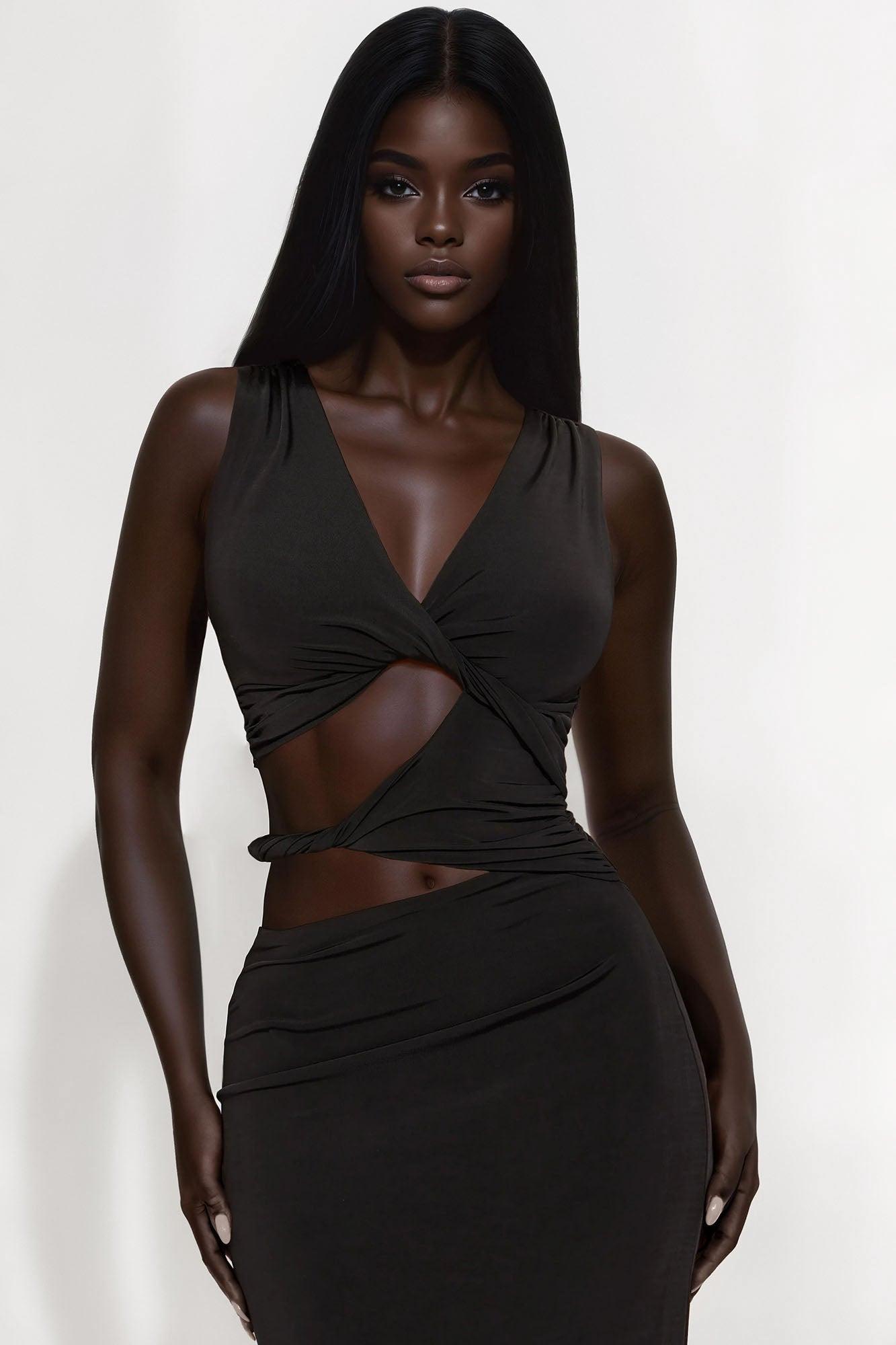 Pamela Cut Out Sleeveless Maxi Dress - Black Product Image