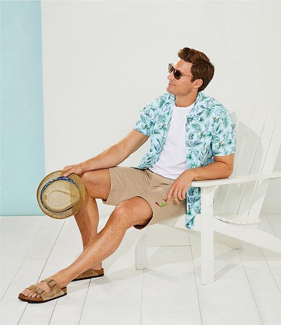 Cremieux Blue Label Tahiti Collection Tropical Bird Print Jersey Short Sleeve Woven Camp Coatfront Shirt Product Image