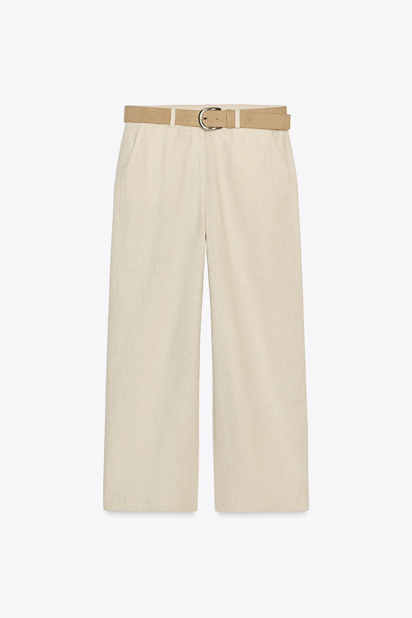 LINEN CULOTTES WITH BELT Product Image
