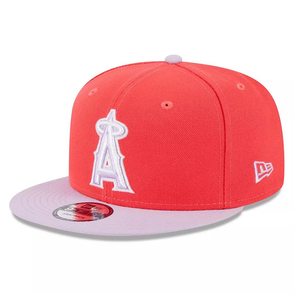 Men's New Era Red/Purple Los Angeles Angels Spring Basic Two-Tone 9FIFTY Snapback Hat Product Image