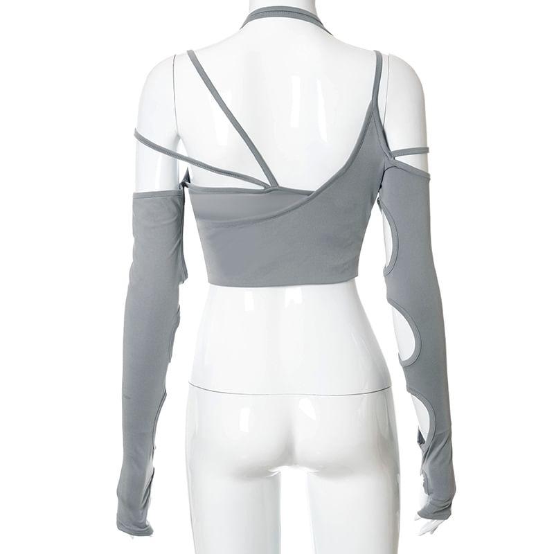 Long-Sleeve Cutout Top Product Image