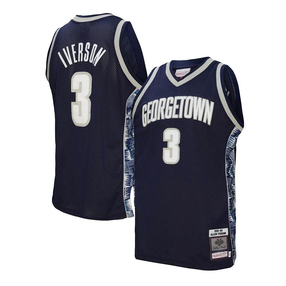 Mens Mitchell & Ness Allen Iverson Georgetown Hoyas 1995-96 Authentic Jersey Blue Product Image