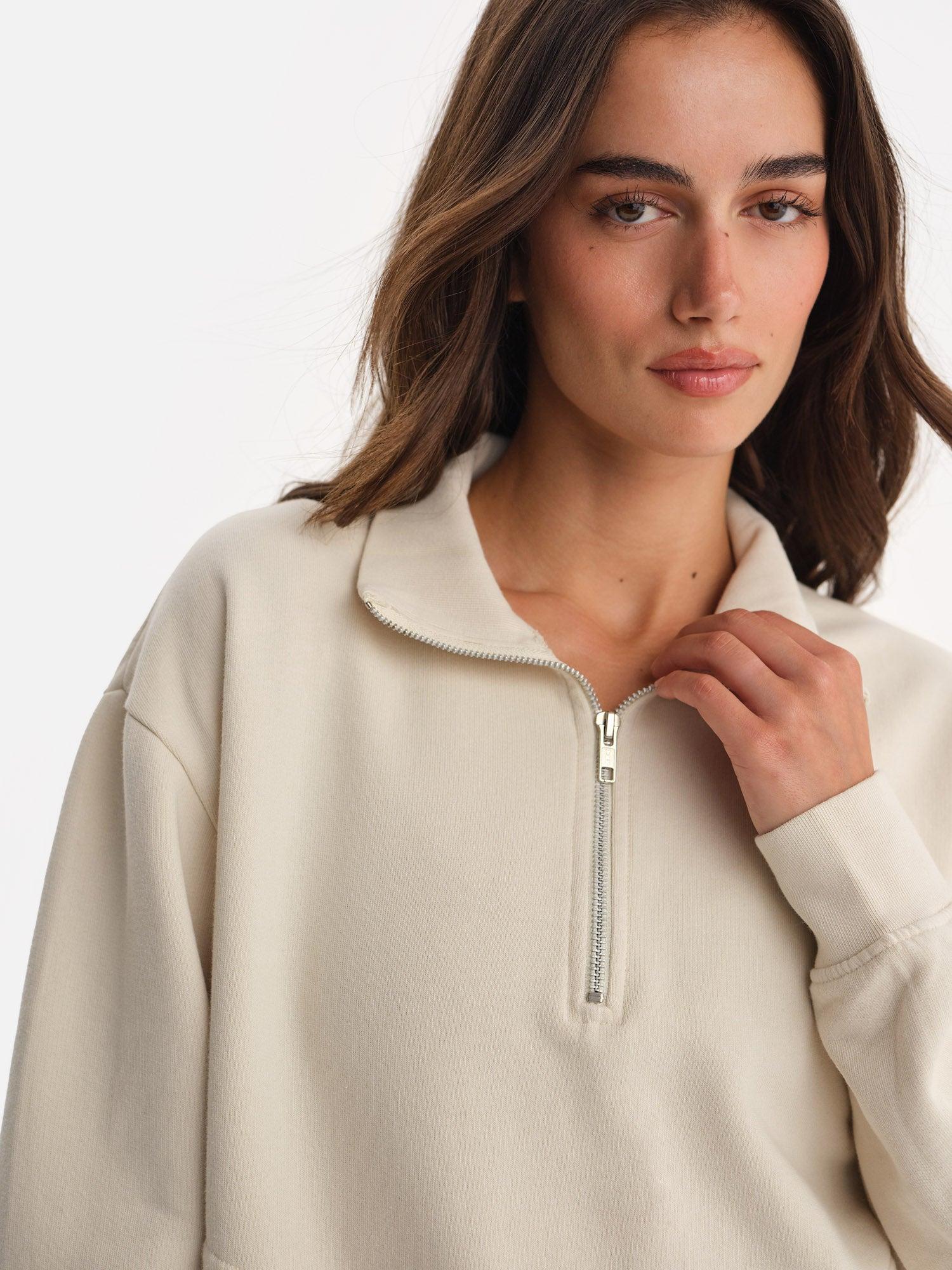 Organic Fleece Quarter Zip Sweatshirt Female Product Image