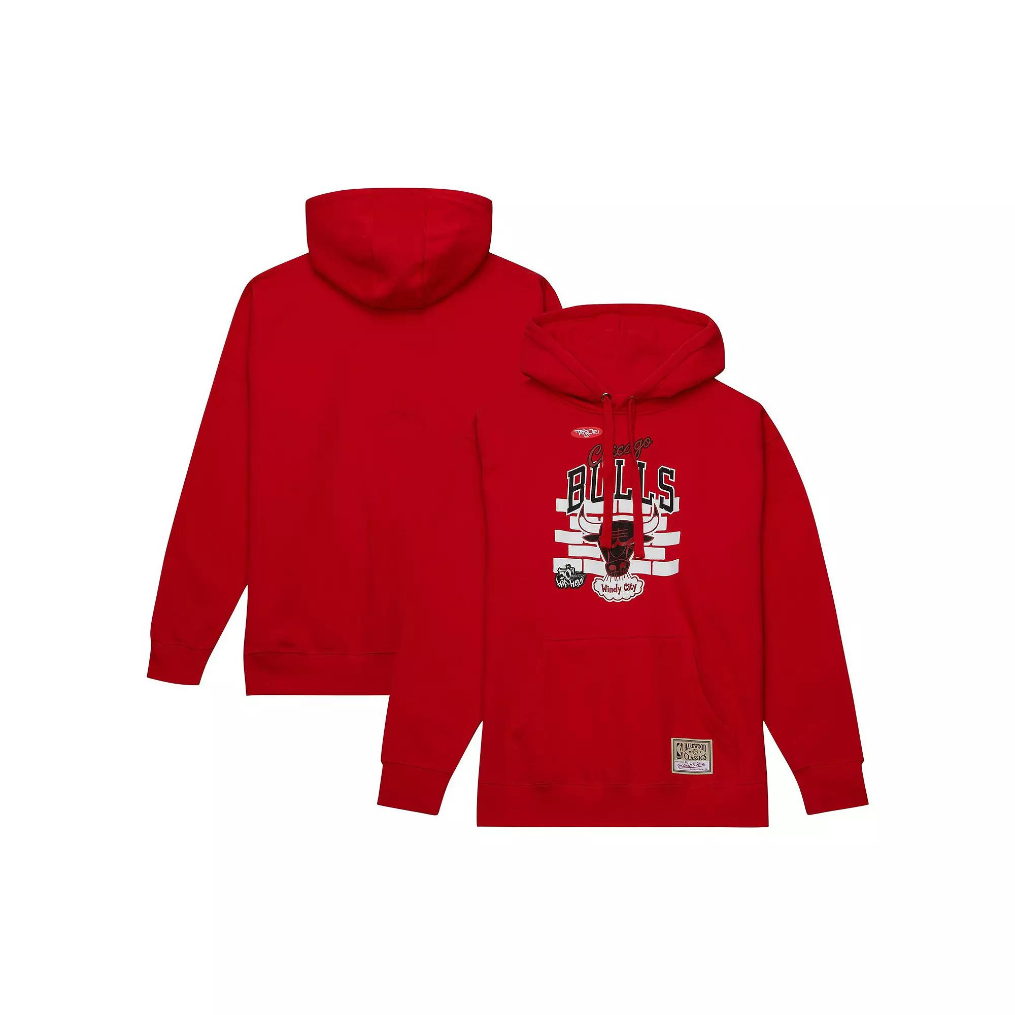 Men's Mitchell & Ness x Tats Cru Red Chicago Bulls Hardwood Classics Brick Pullover Hoodie,  Product Image