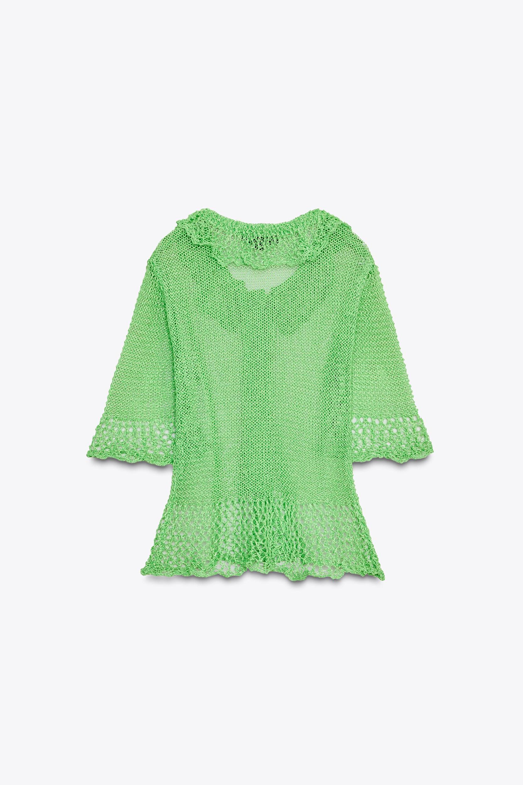 SHORT SLEEVE OPEN KNIT CARDIGAN Product Image